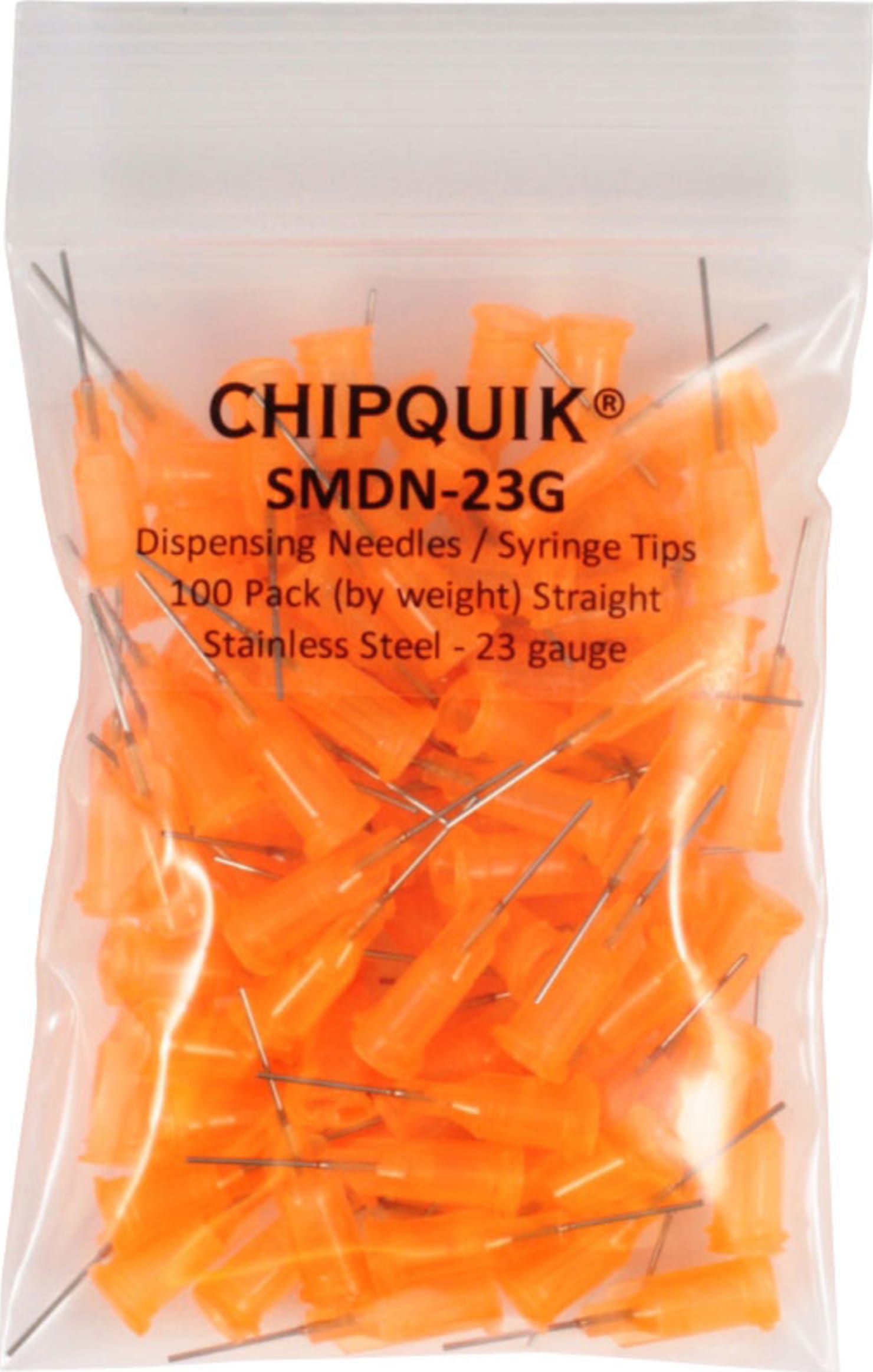 Chip Quik SMDN-23G Dispensing Needles/Syringe Tips, 100 Pack, 23 gauge