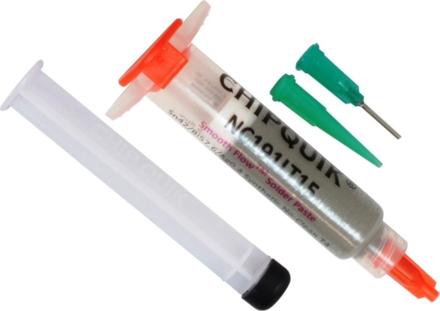 Chip Quik NC191LT15 - Smooth Flow Low Temp Solder Paste, Sn42/Bi57.6/Ag0.4, T4 (15g Syringe)