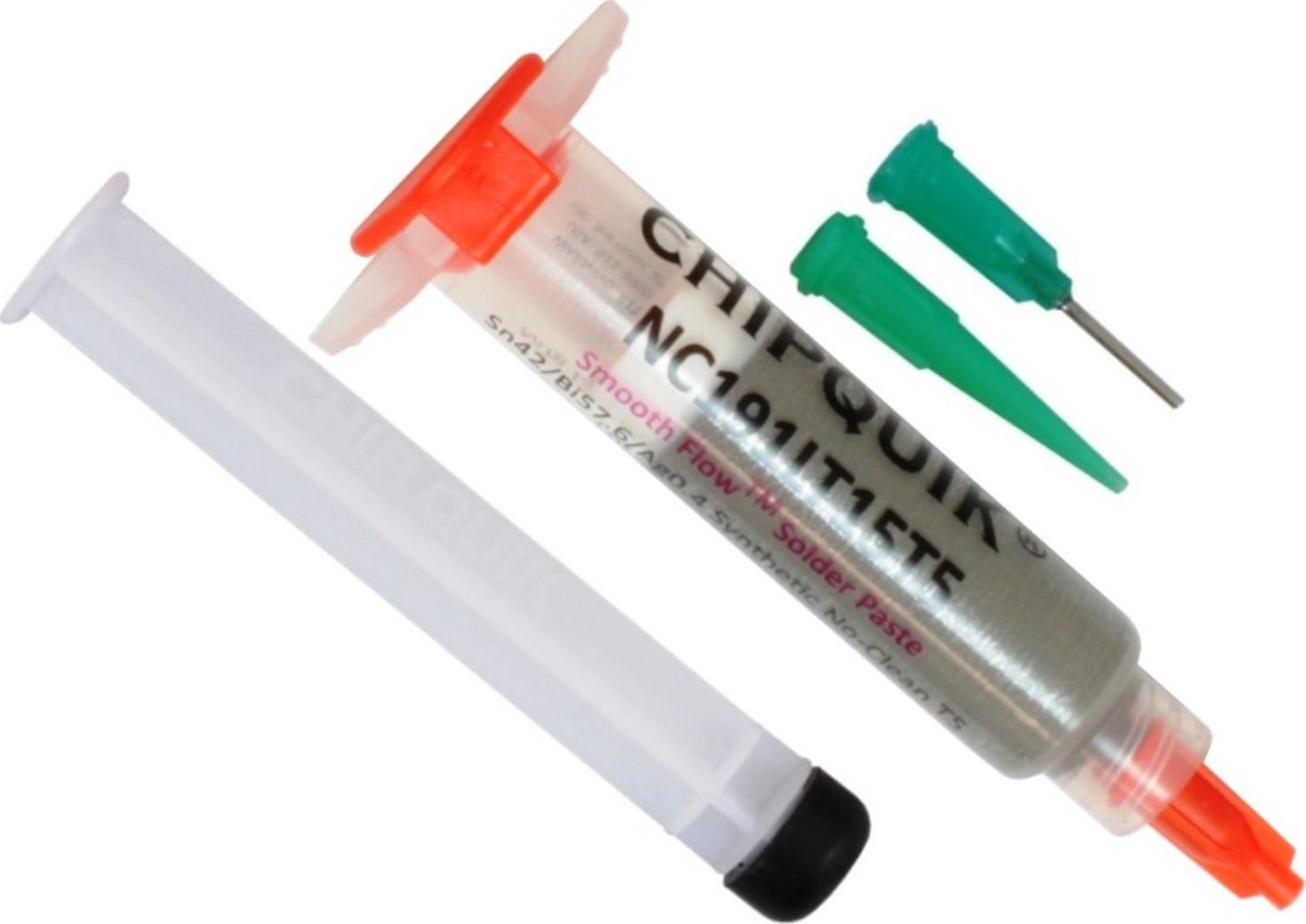 Chip Quik NC191LT15T5 - Smooth Flow Low Temp Solder Paste, Sn42/Bi57.6/Ag0.4, T5 (15g Syringe)