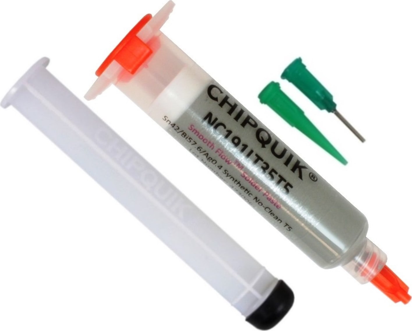 Chip Quik NC191LT35T5 - Smooth Flow Low Temp Solder Paste, Sn42/Bi57.6/Ag0.4, T5 (35g Syringe)