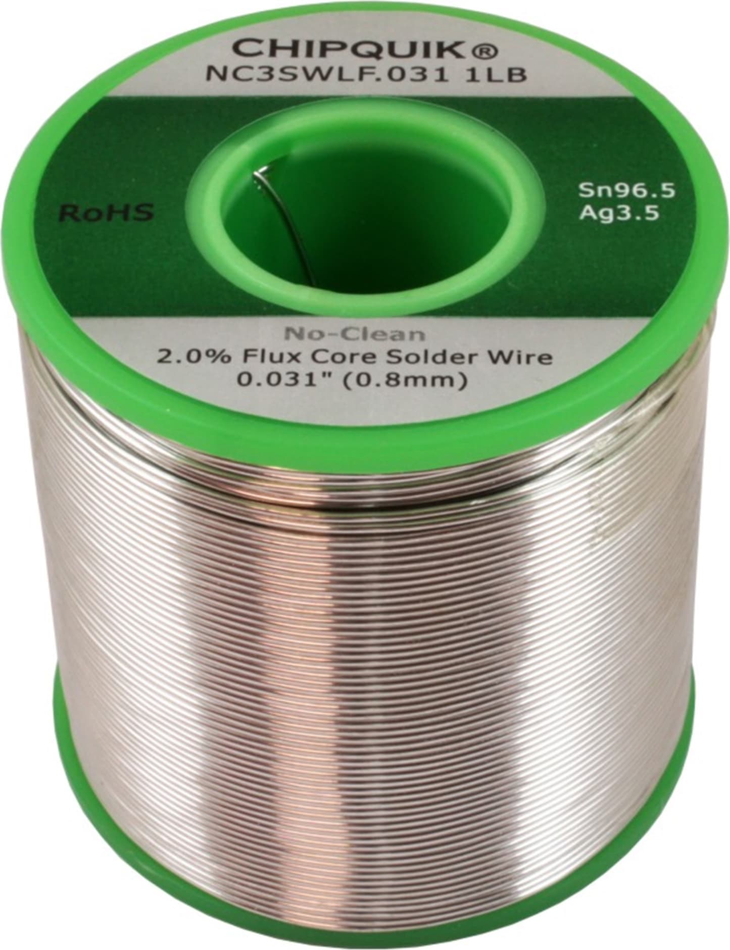 Chip Quik NC3SWLF.031 1LB - LF Solder Wire 96.5/3.5 Tin/Silver No-Clean .031 1lb