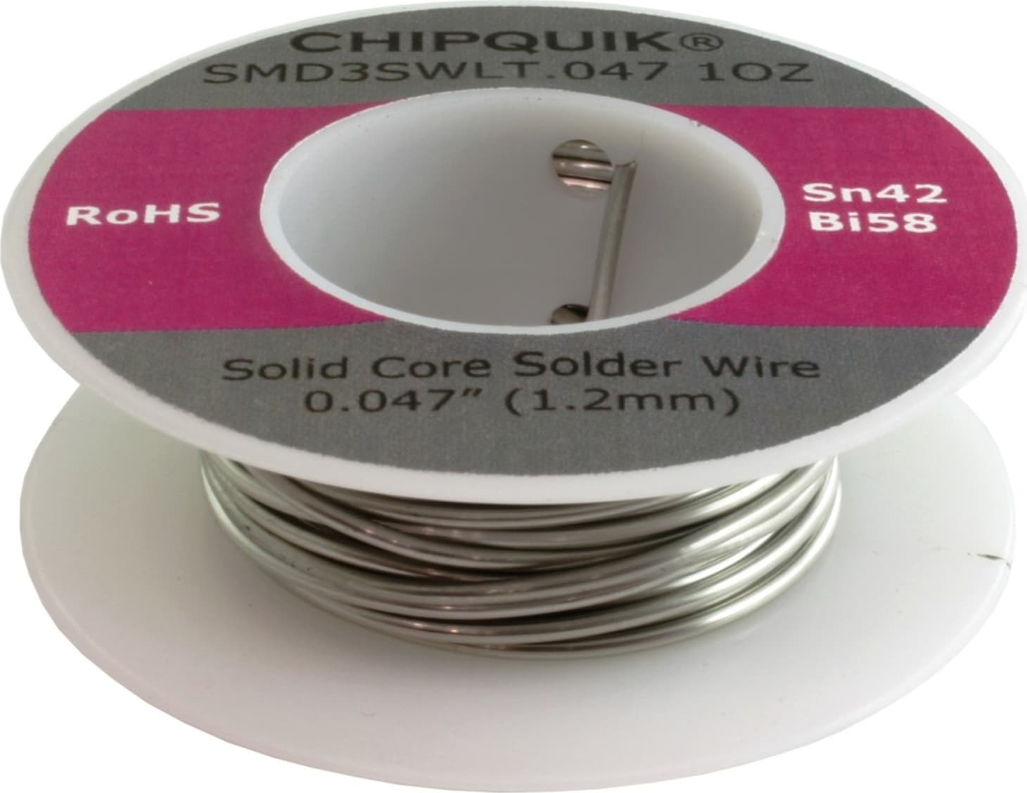Chip Quik SMD3SWLT.047 1OZ - Sn42/Bi58 .047" Solder Wire 1oz Spool