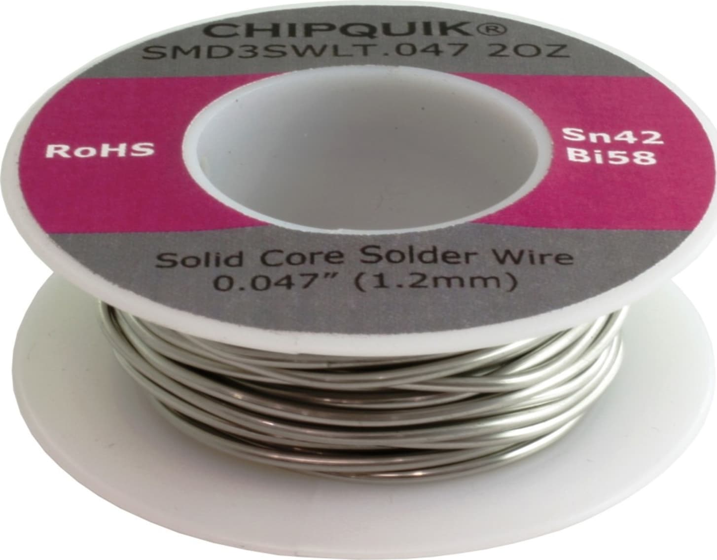 Chip Quik SMD3SWLT.047 2OZ - Sn42/Bi58 .047" Solder Wire 2oz Spool
