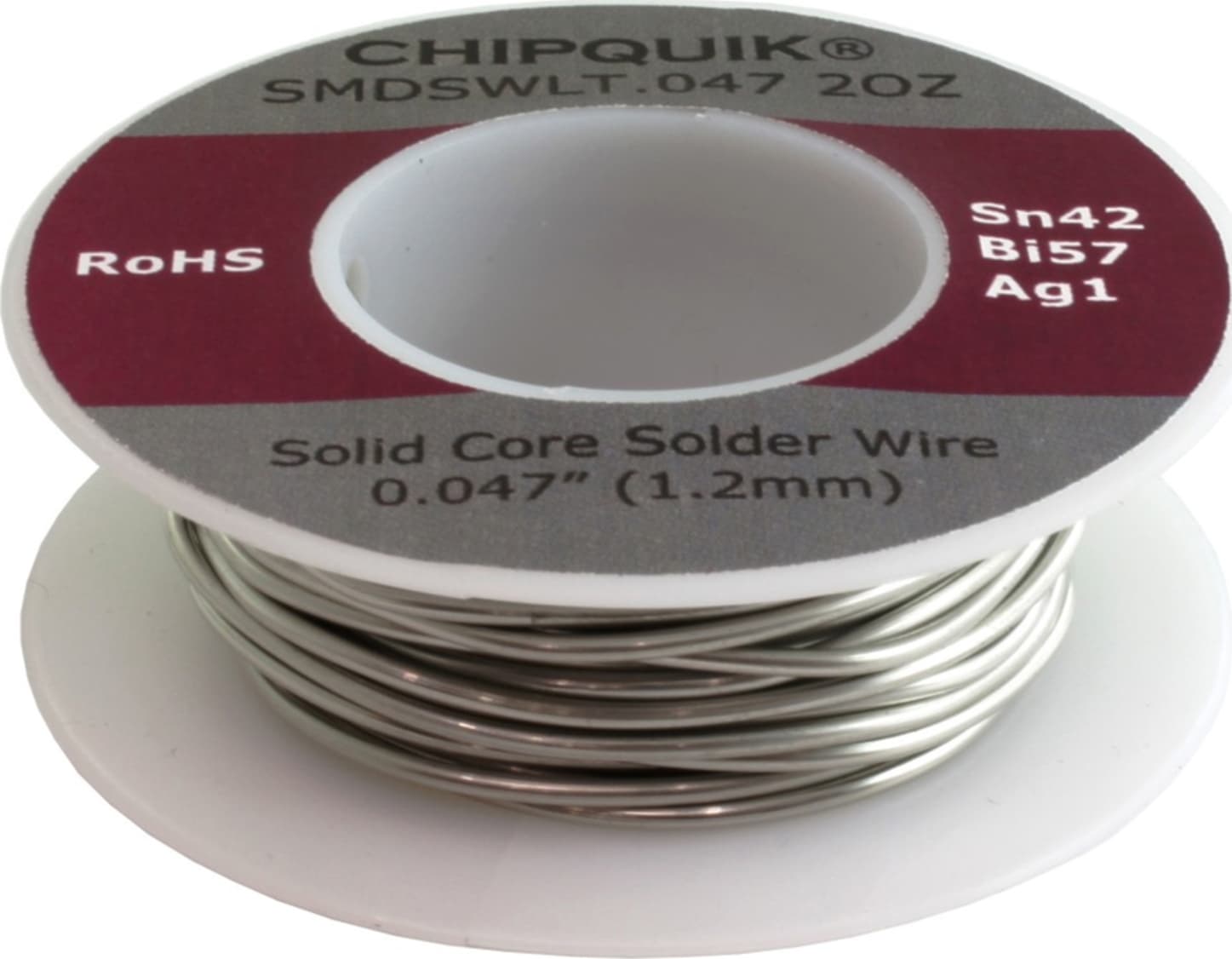 Chip Quik SMDSWLT.047 2OZ - Sn42/Bi57/Ag1 .047" Solder Wire 2oz Spool