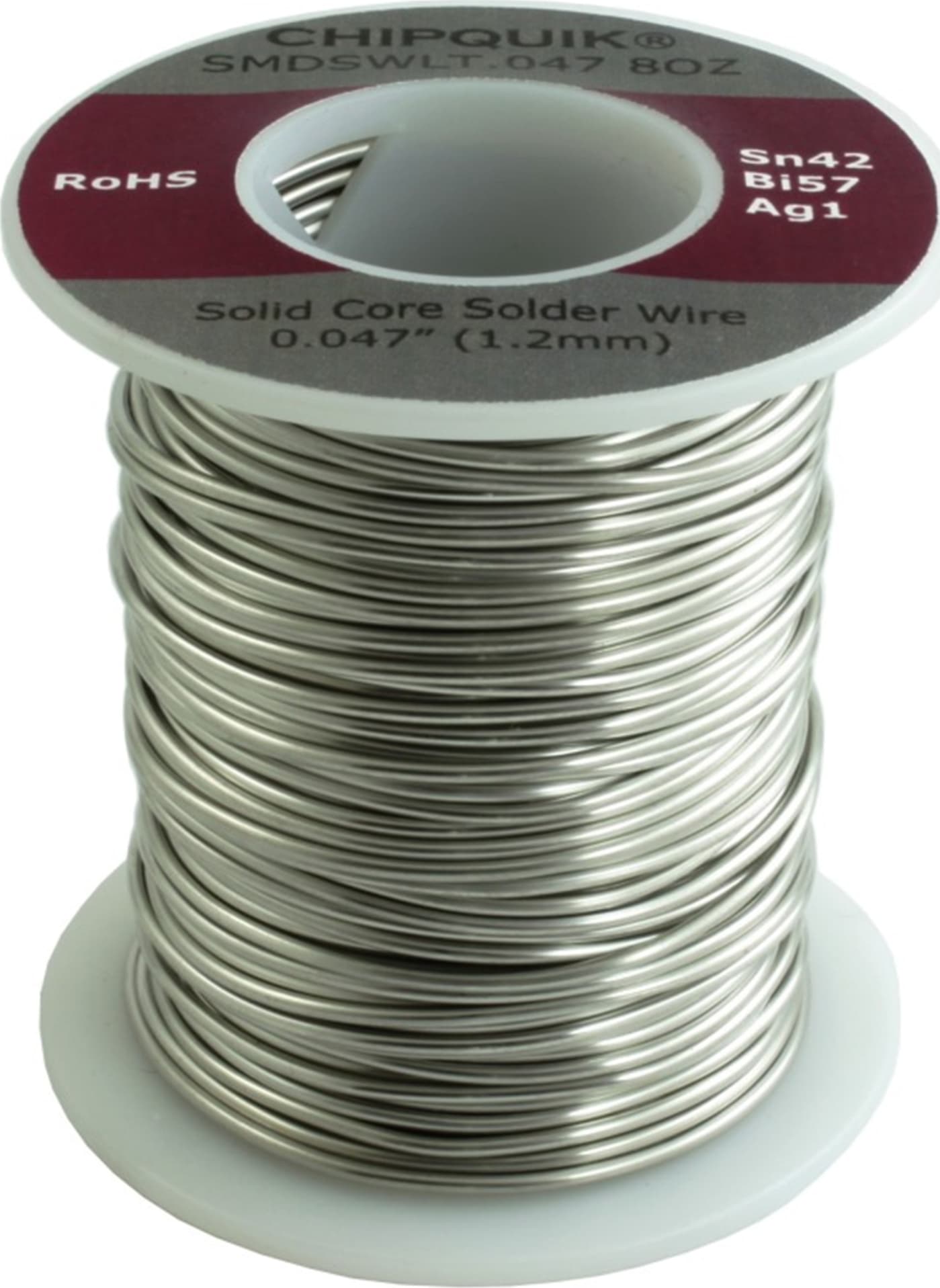 Chip Quik SMDSWLT.047 8OZ - Sn42/Bi57/Ag1 .047" Solder Wire 8oz Spool