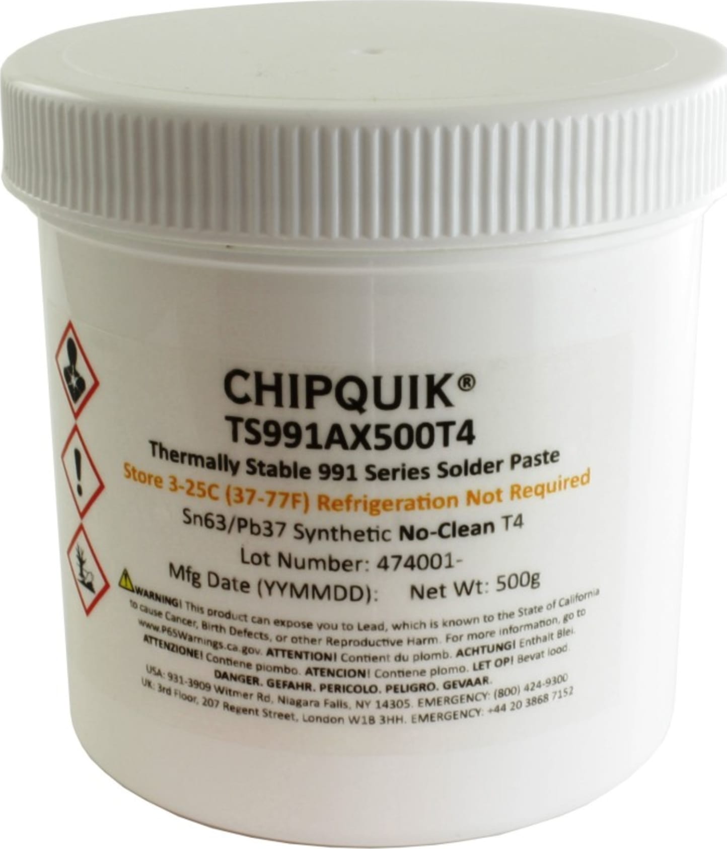 Chip Quik TS991AX500T4 - Thermally Stable Solder Paste Nc
