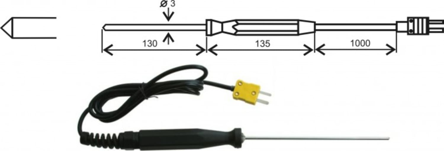Comet CZ900 Thermocouple K Needle Probe -65 to  900 Degree C