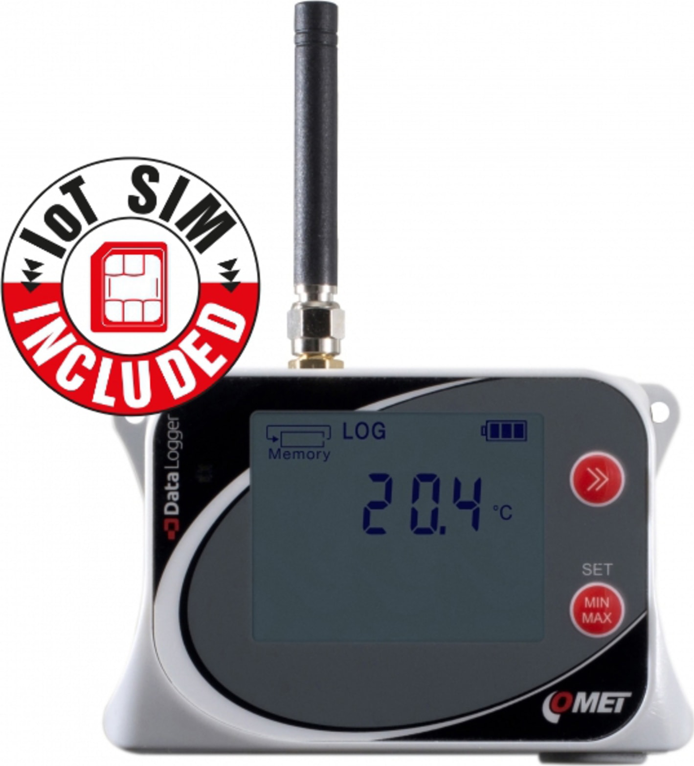 Comet U0110Msim - IoT Wireless Temperature Datalogger with Built-in Sensor, GSM Modem, Flat Rate SIM Card