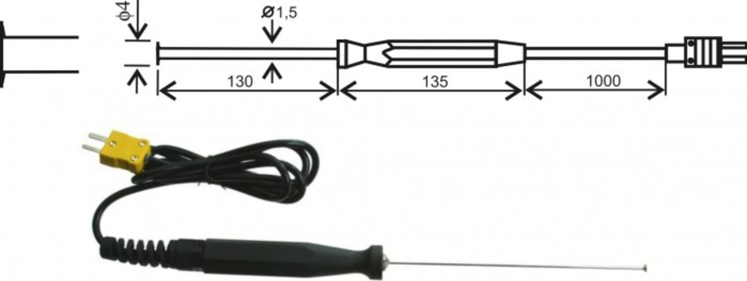 Comet CZ550 Thermocouple K Needle Probe -65 to  550 Degree C