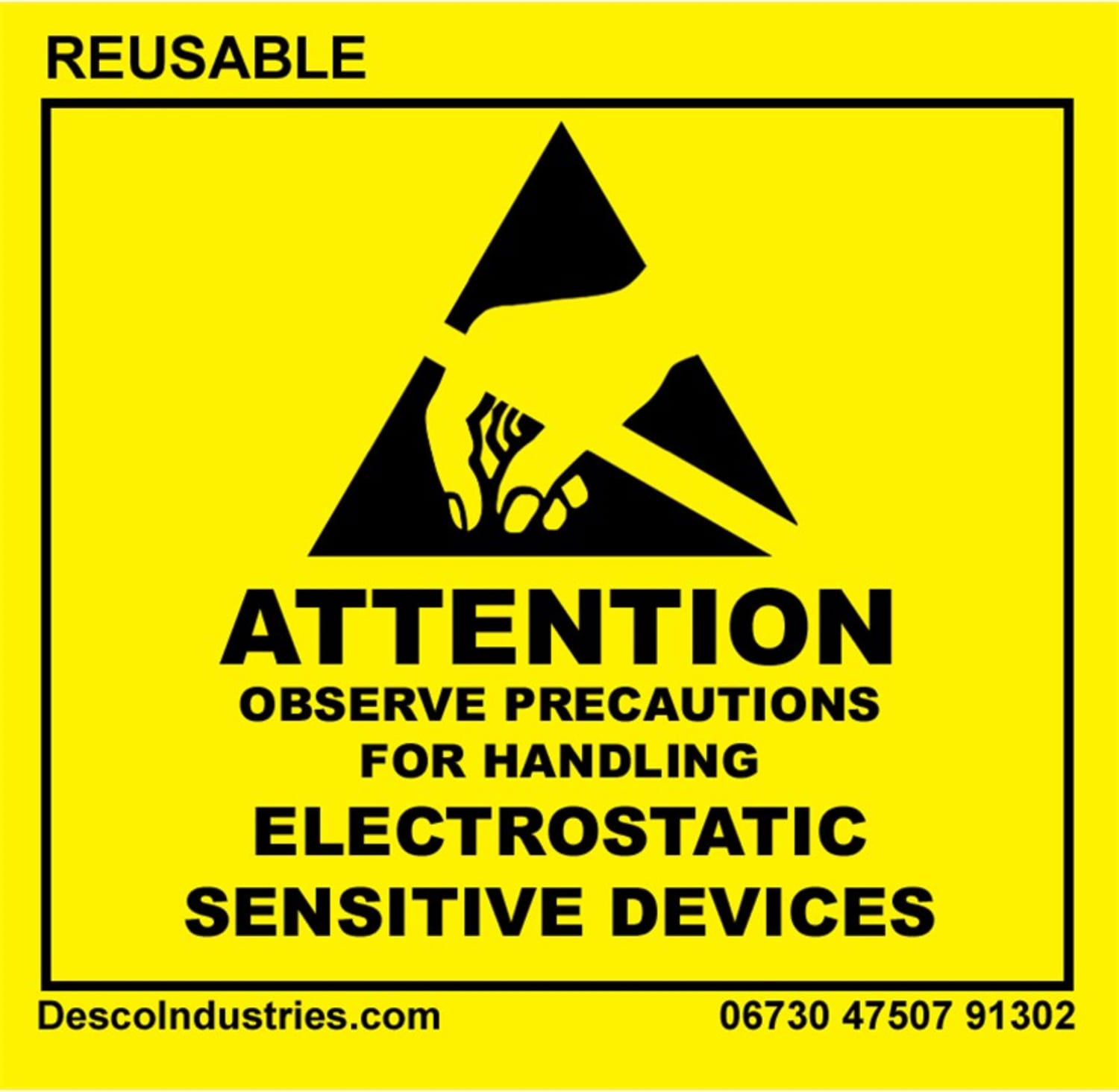 Desco 06730 - Attention Label, MIL 129N, English