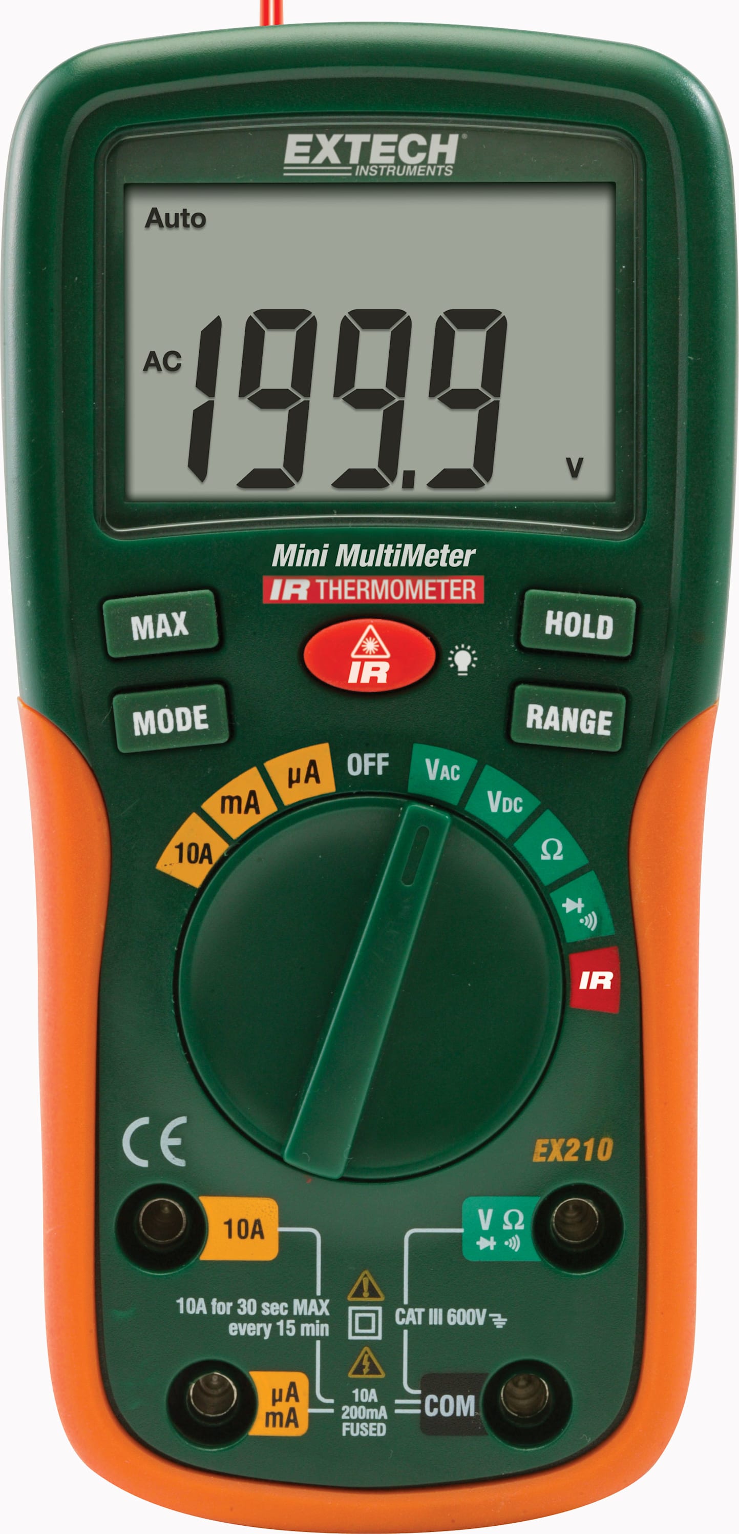 Extech EX210 Mini Digital MultiMeter with IR Thermometer