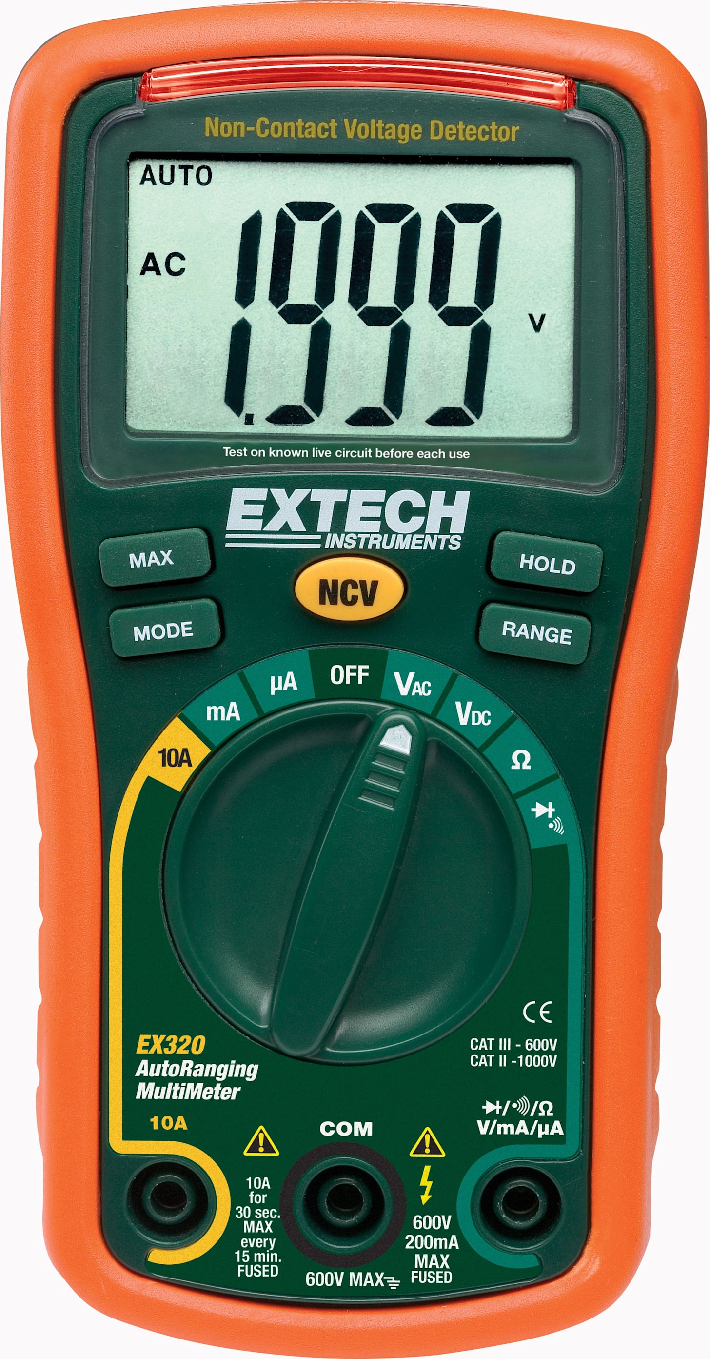 Extech EX320 Mini MultiMeter Non Contact Voltage Detector