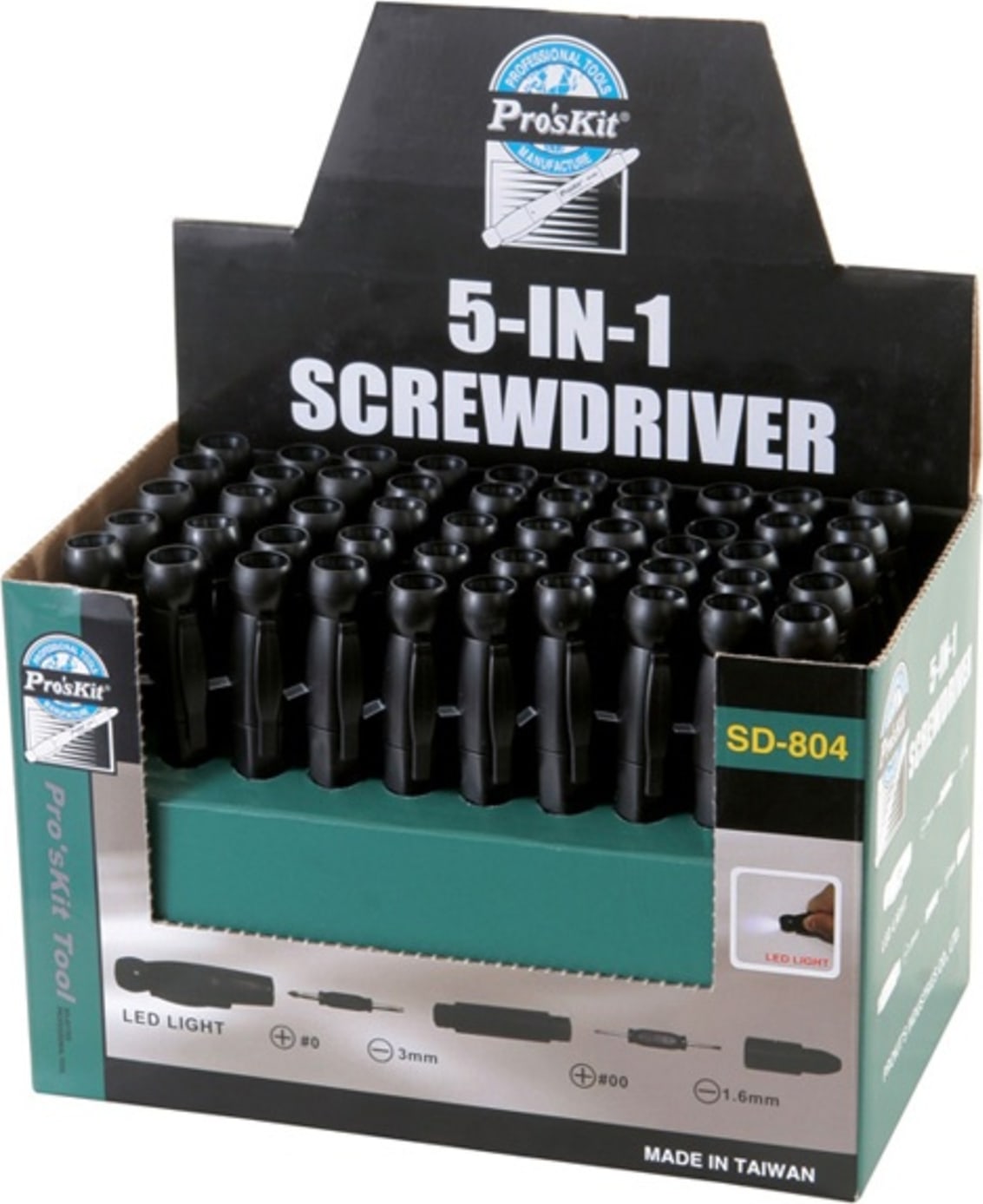 Eclipse Tools SD-804 - 5-in-1 LED Screwdriver, 50 PACK
