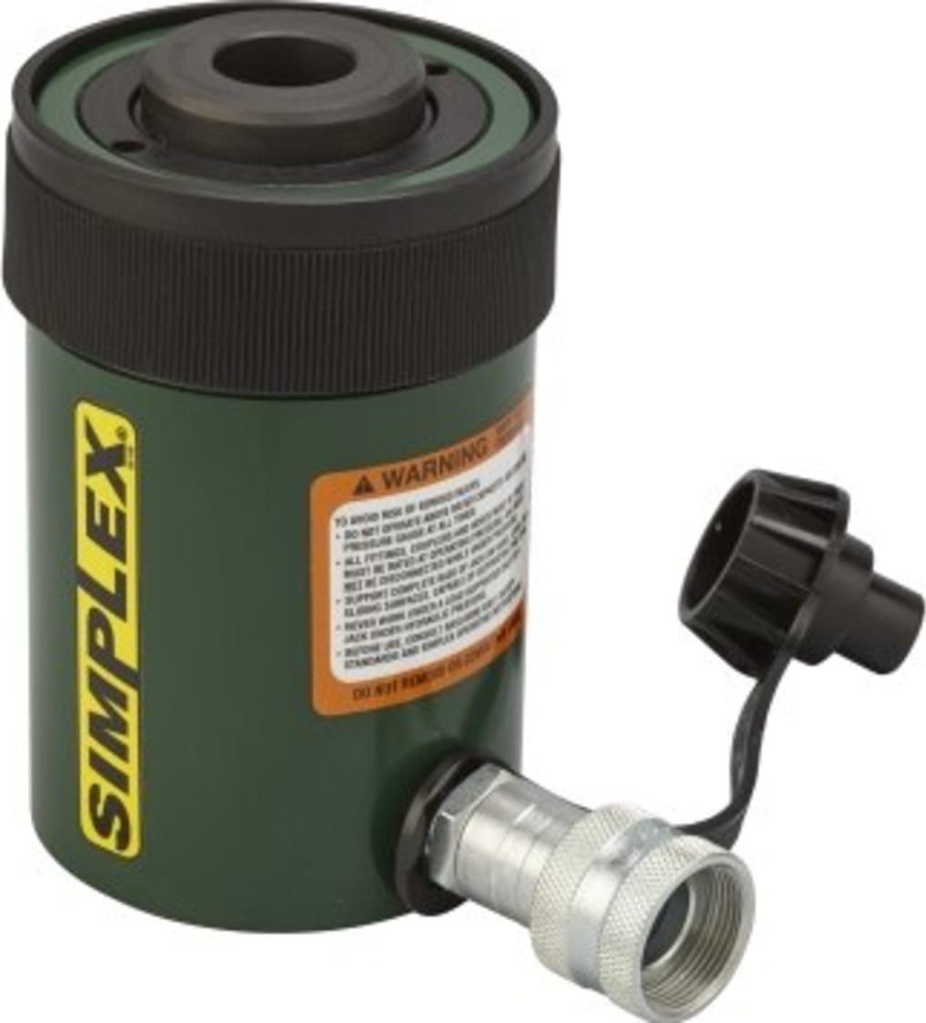 Enerpac RC202A - Center Hole Hydraulic Cylinder, 20 Tons Capacity, 2in Stroke, Single Acting