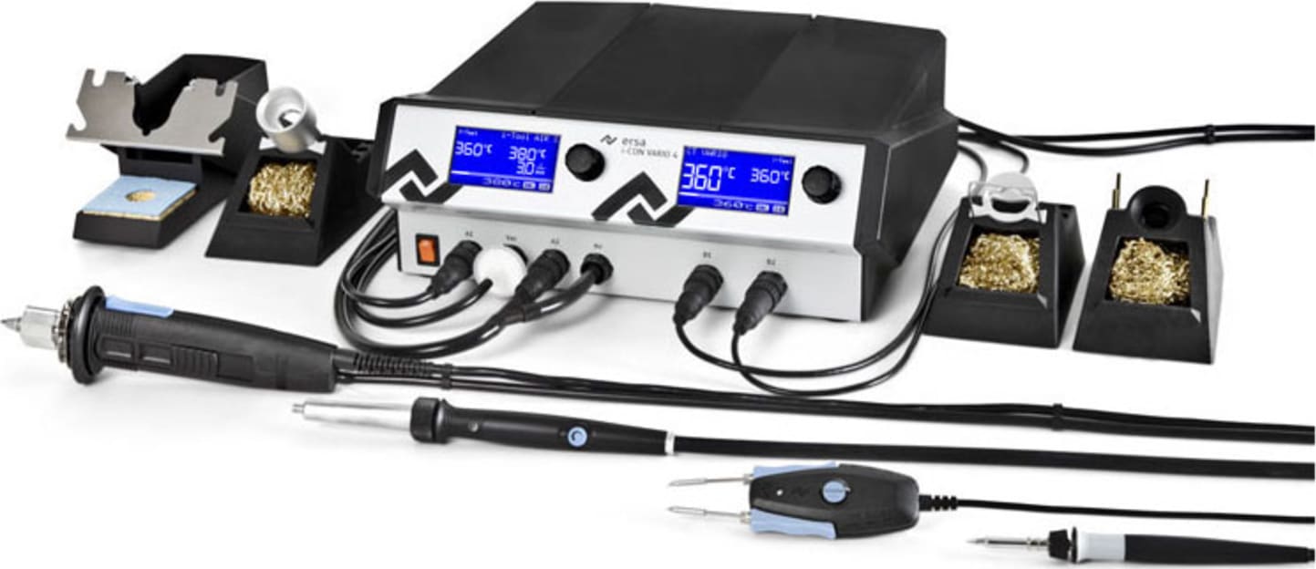 Ersa i-CON VARIO 4 with Hot Air Pencil, Soldering Iron, Tweezer, Desoldering Iron