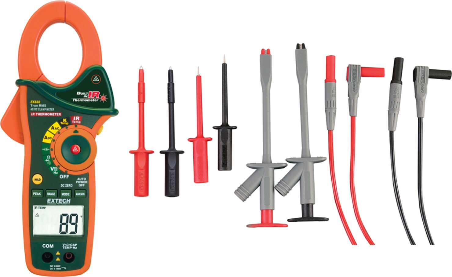 Extech EX830S EX830   TL810 Industrial ClampMeter Test Kit