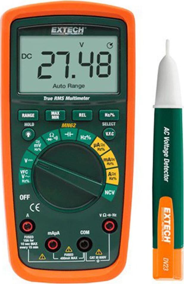 Extech MN62-K True RMS Multimeter with AC Voltage Detector