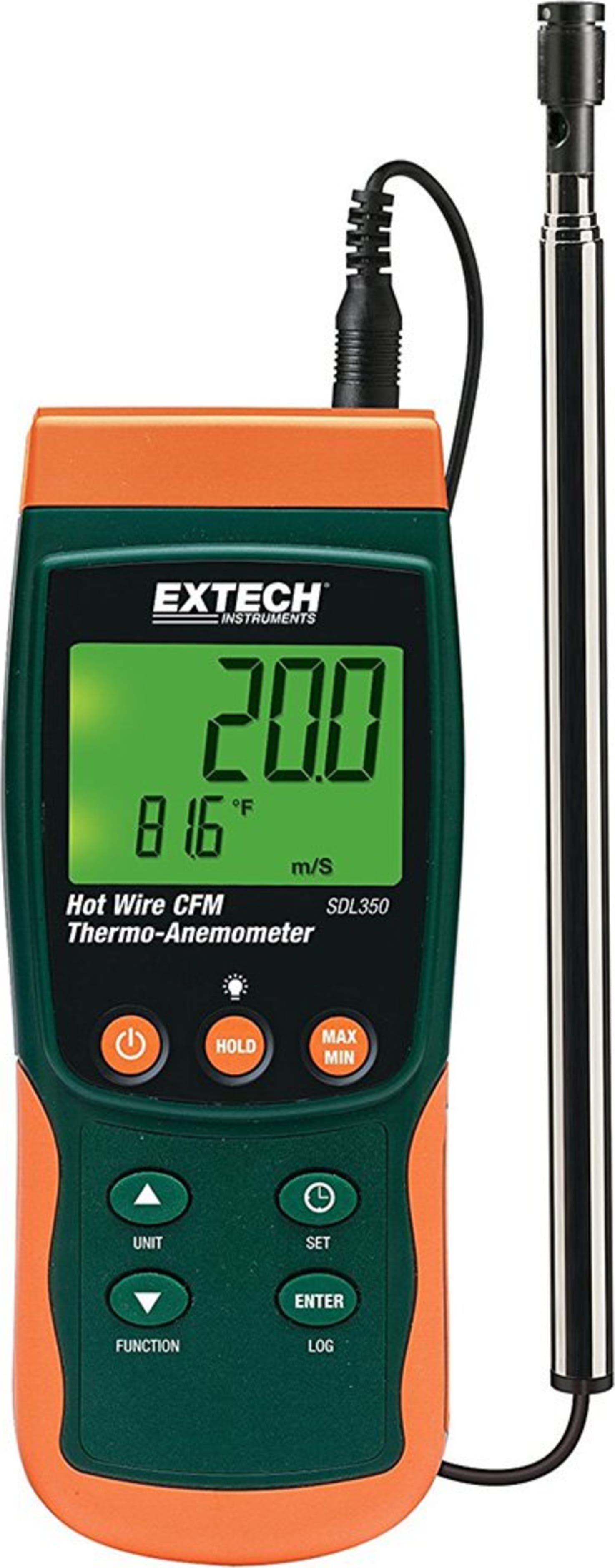 Extech SDL350-NIST Hot Wire CFM Thermo-Anemometer/Datalogger