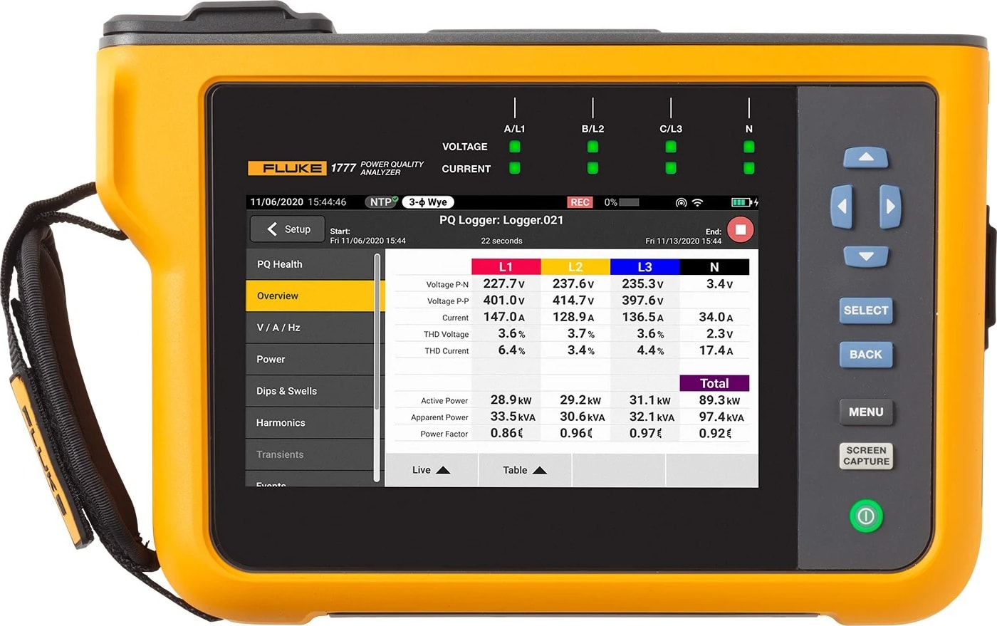 Fluke 1770 Series Three-Phase Power Quality Analyzer