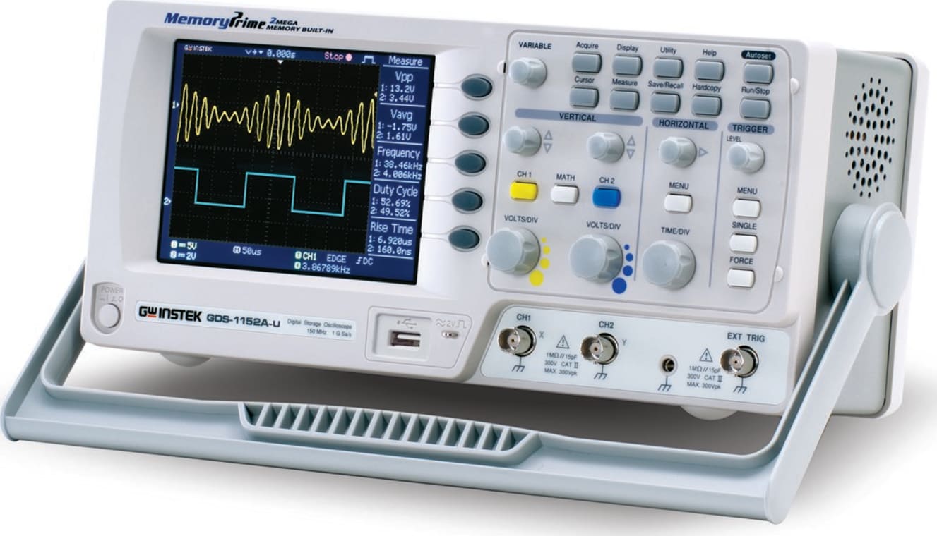 Instek GDS-1152A-U 150MHz Digital Oscilloscope 2CH w/ TFT Color LCD Display