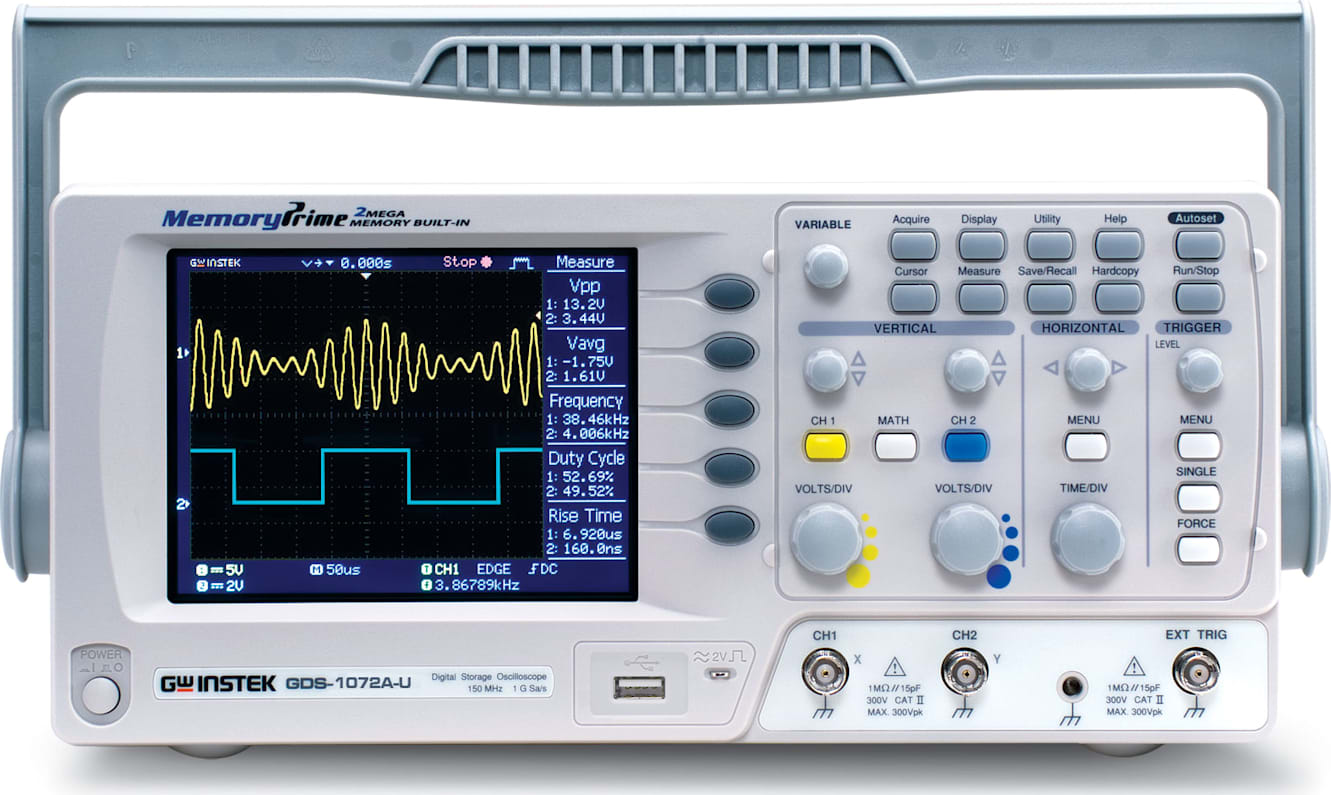 Instek GDS-1072A-U Digital Oscilloscope 2CH w/ TFT Color LCD Display 70MHz