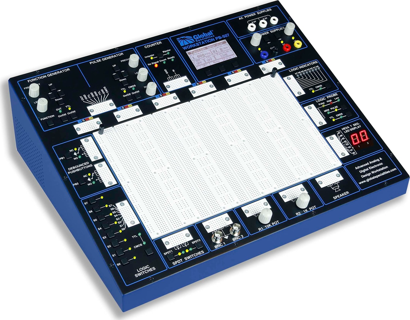 Global Specialties PB-507 - Advanced Analog and Digital Electronic Design Trainer