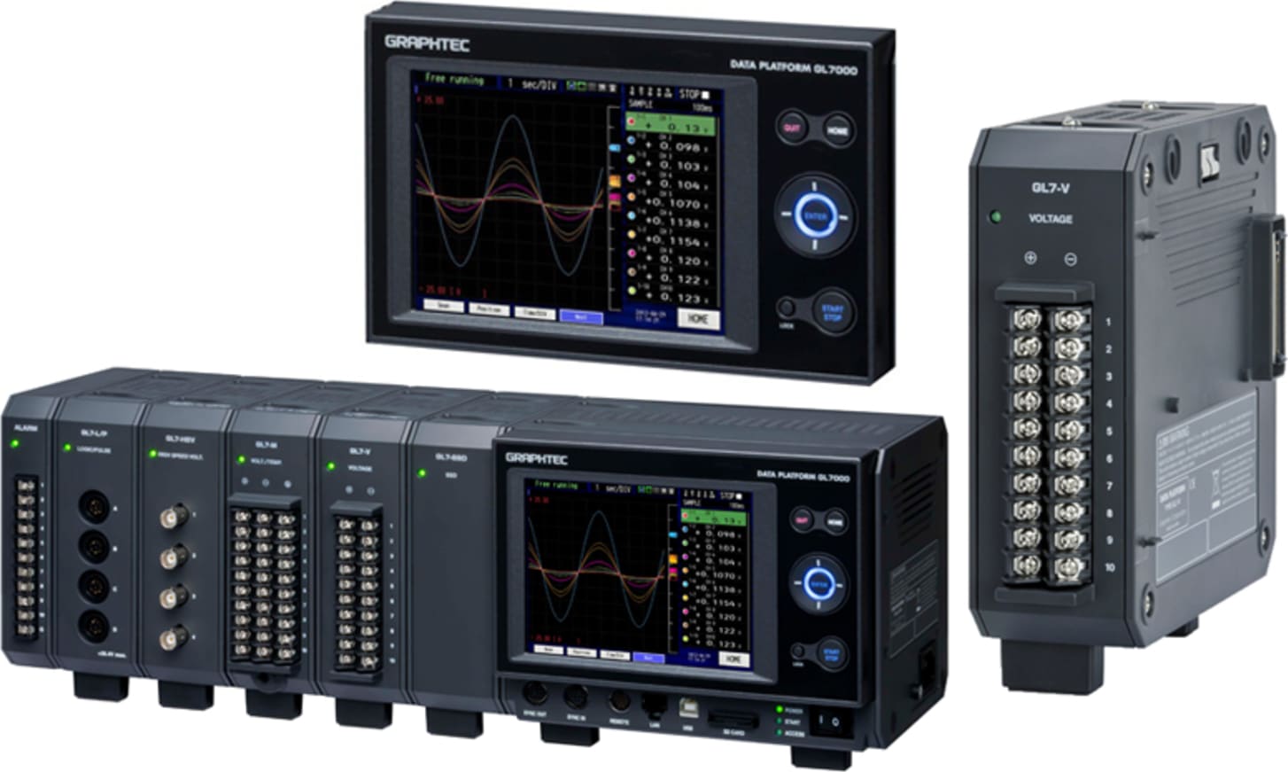 Graphtec GL7000-V-BUNDLE GL7000 Main Unit, GL7-DISP Display, and 1 GL7-V Voltage Input Module