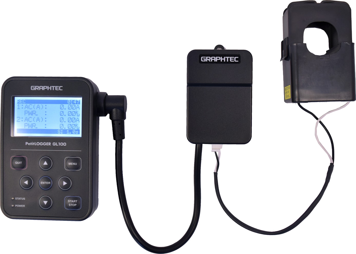 Graphtec GL100-N-DPA-AC200A Data Logger with AC Current Sensor with Max 200A Current Sensor