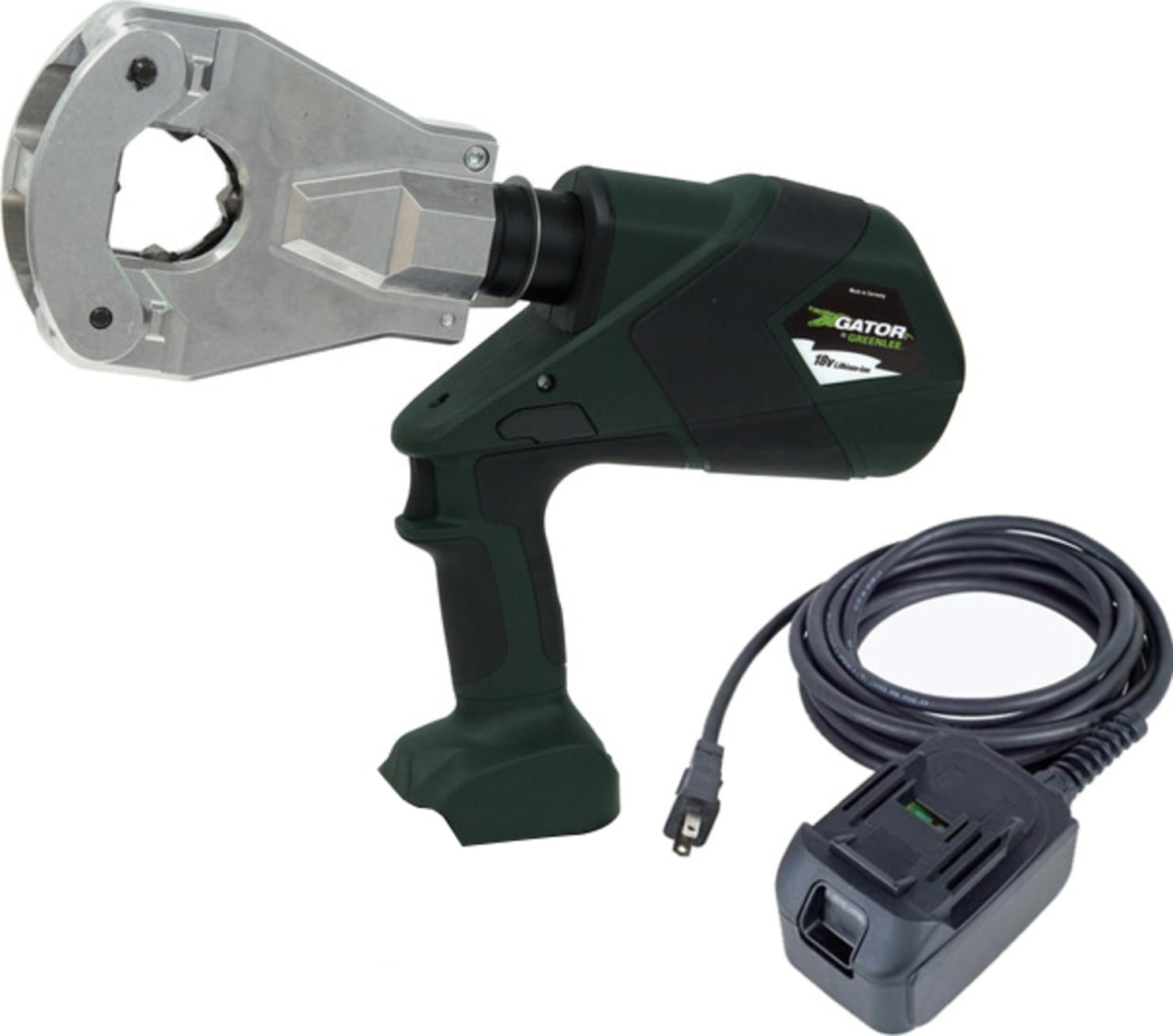 Greenlee EK6FTLX - Six Ton Quad Point Crimper (Flip Top) with Corded Adapter