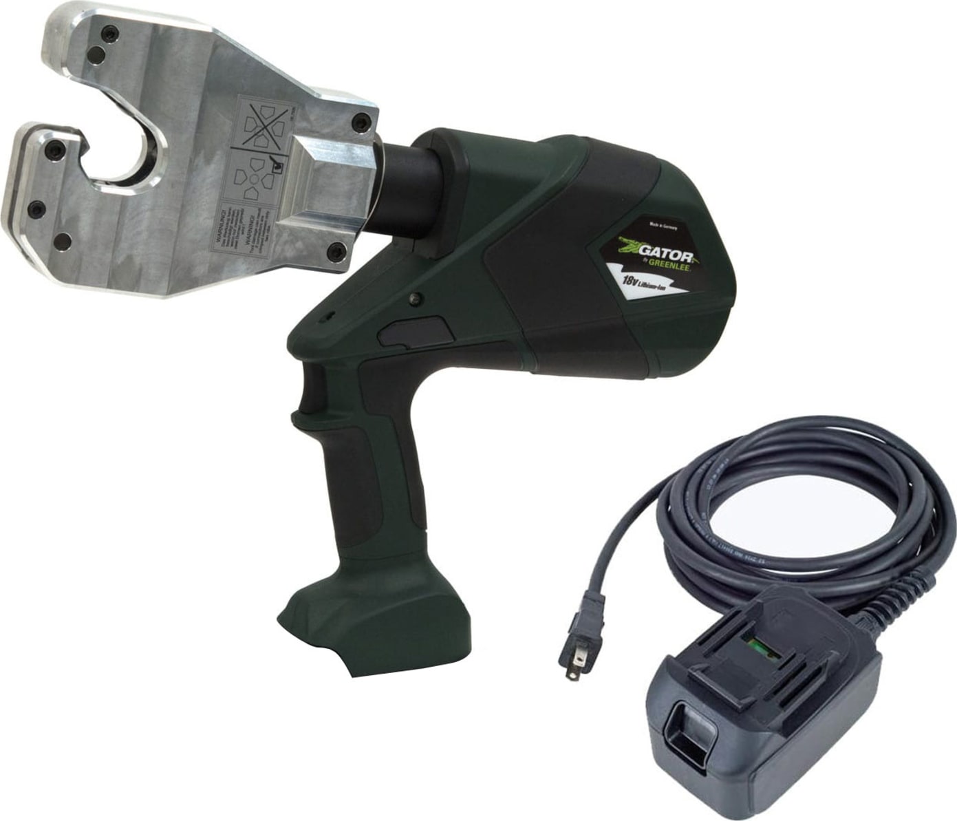 Greenlee EK6ATLX - Six Ton Quad Point Crimper (Open Face), with Corded Adapter