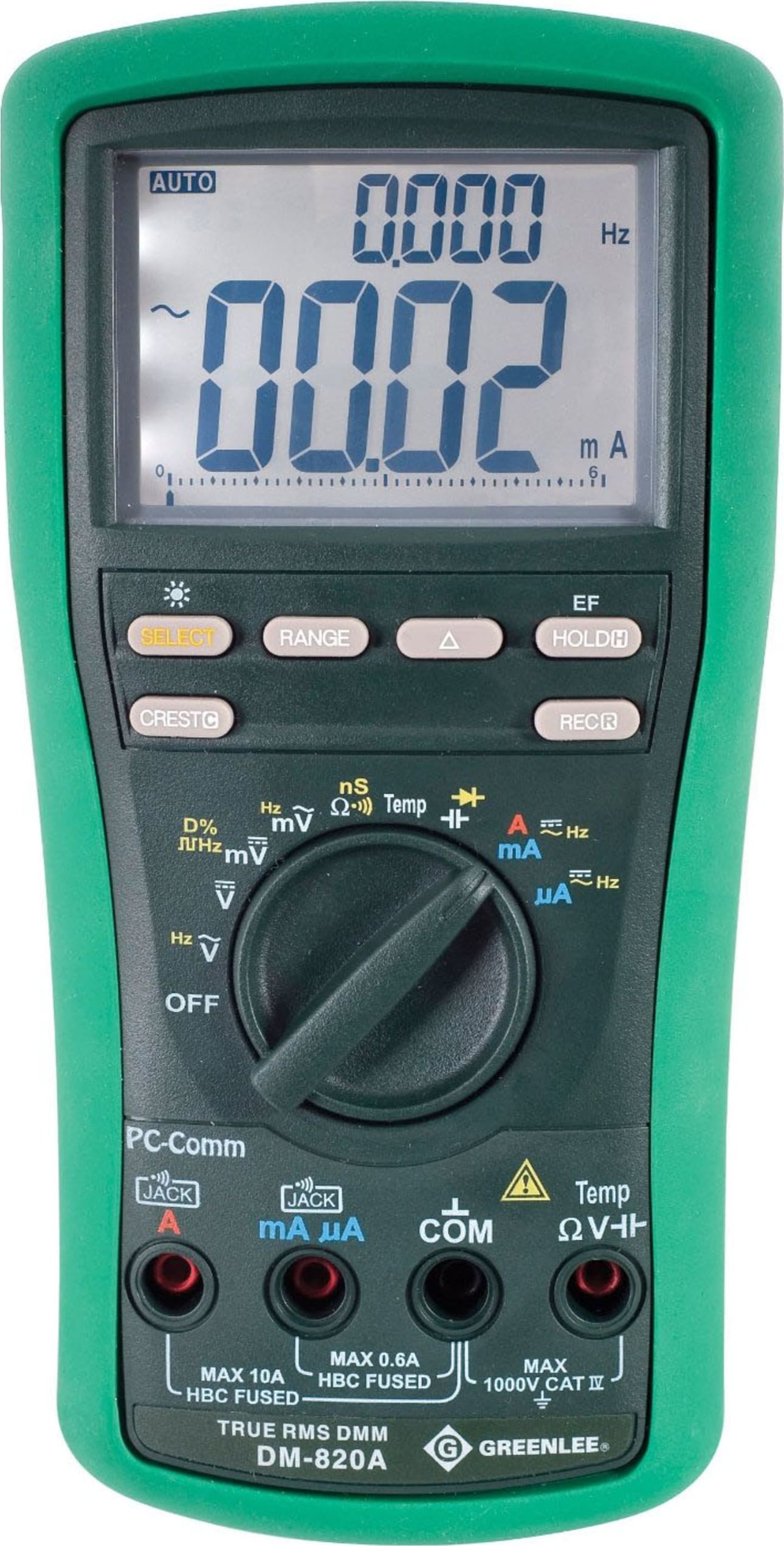Greenlee DM-820A True RMS Digital Multimeter 1000 Volt