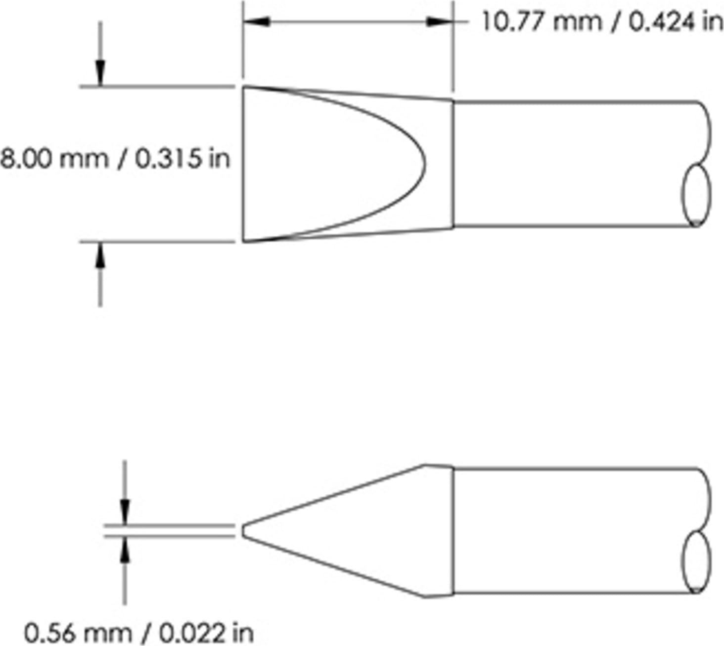 Metcal HCV-8CH0080S - HCV, Cartridge, Chisel, 37 Degree, 8.0mm