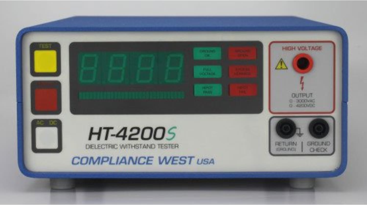 Compliance West HT-4200S 0-3000Vac @ 10mA, 0-4200Vdc @ 5mA Hipot Tester (Front)