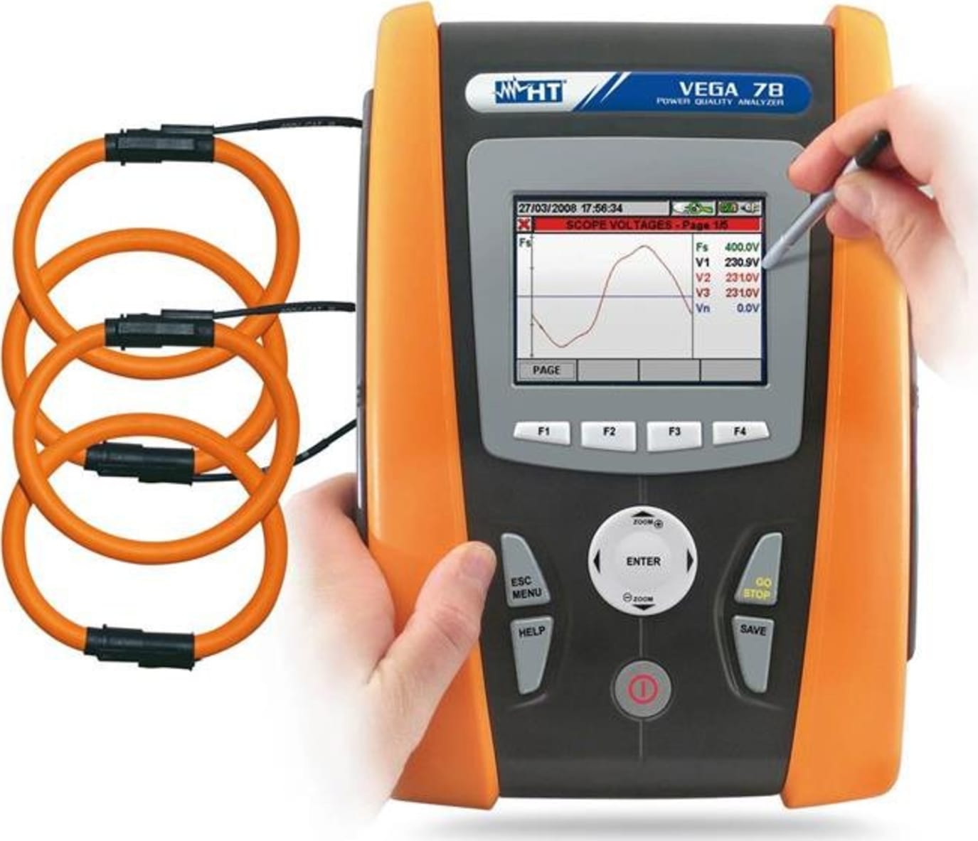 HT Instruments VEGA 78 CAT IV Power Quality Analyzer and Energy Logger with 4 CTs HTFLEX33D