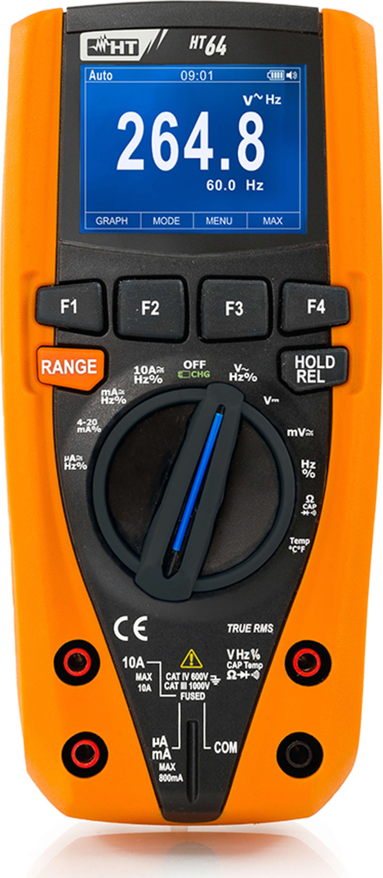 HT Instruments HT64 TRMS/AC DC Digital Multimeter with Colour LCD Display