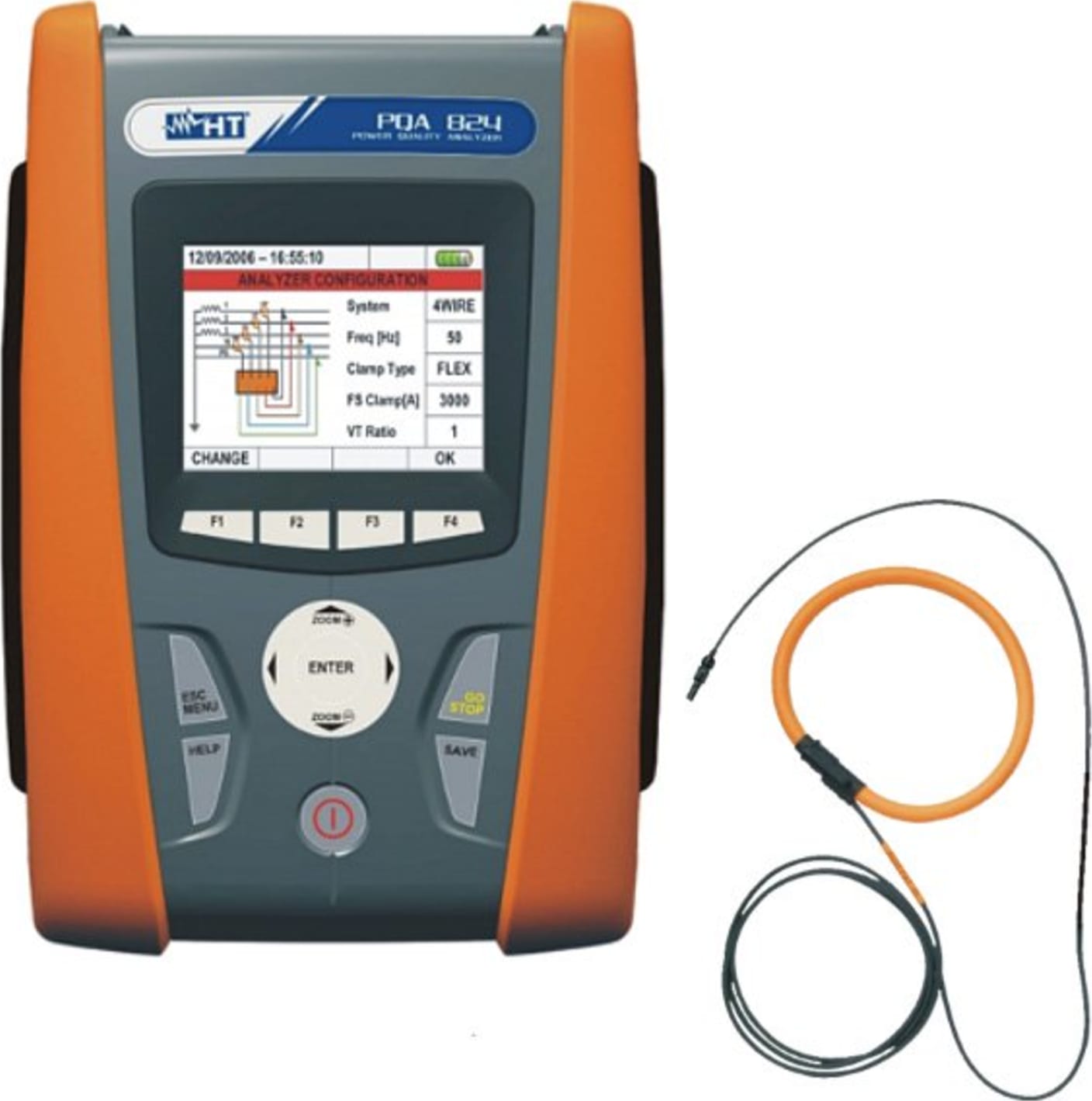 HT Instruments PQA824 CAT IV Power Quality Analyzer 4 CTs, HTFLEX33
