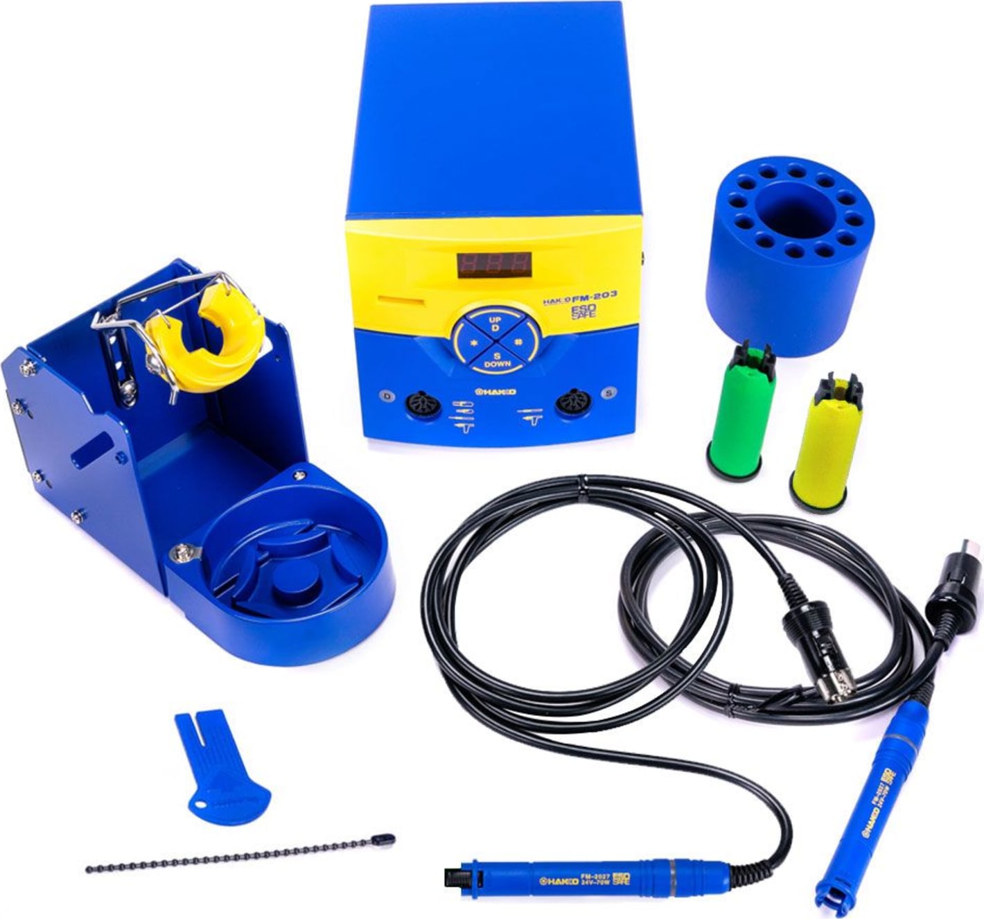Hakko FM203-DP ESD-Safe Dual Port Soldering Station with Two FM2027 Soldering Irons