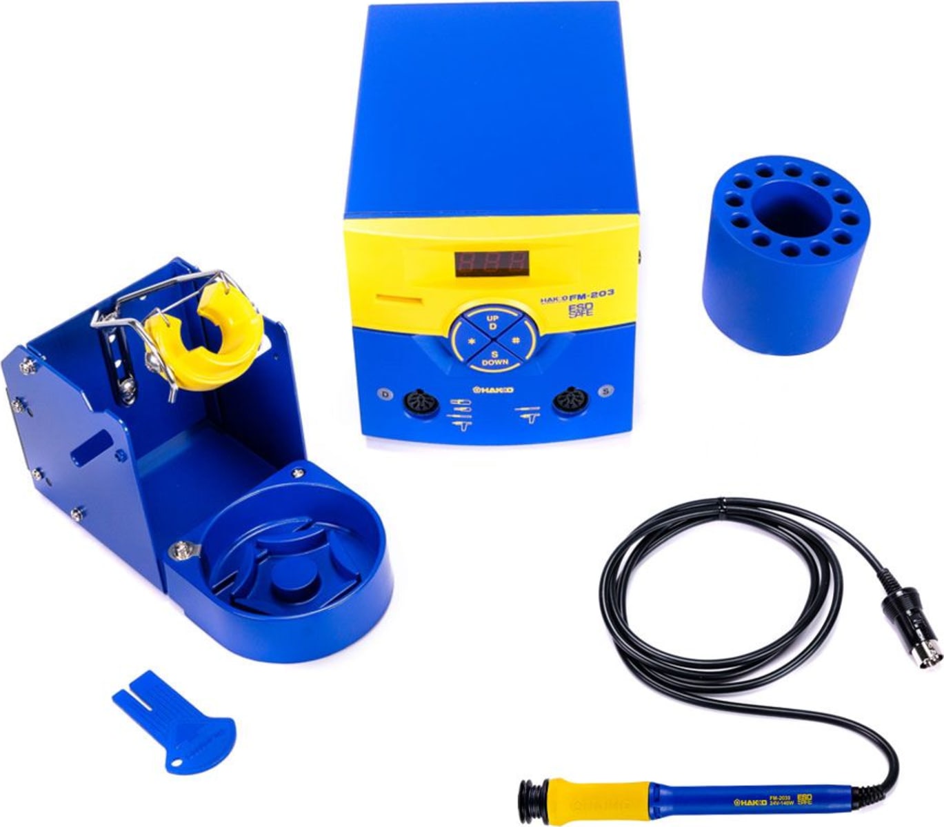 Hakko FM203-HD ESD-Safe Dual Port Soldering Station with FM-2030 Heavy Duty Soldering Iron