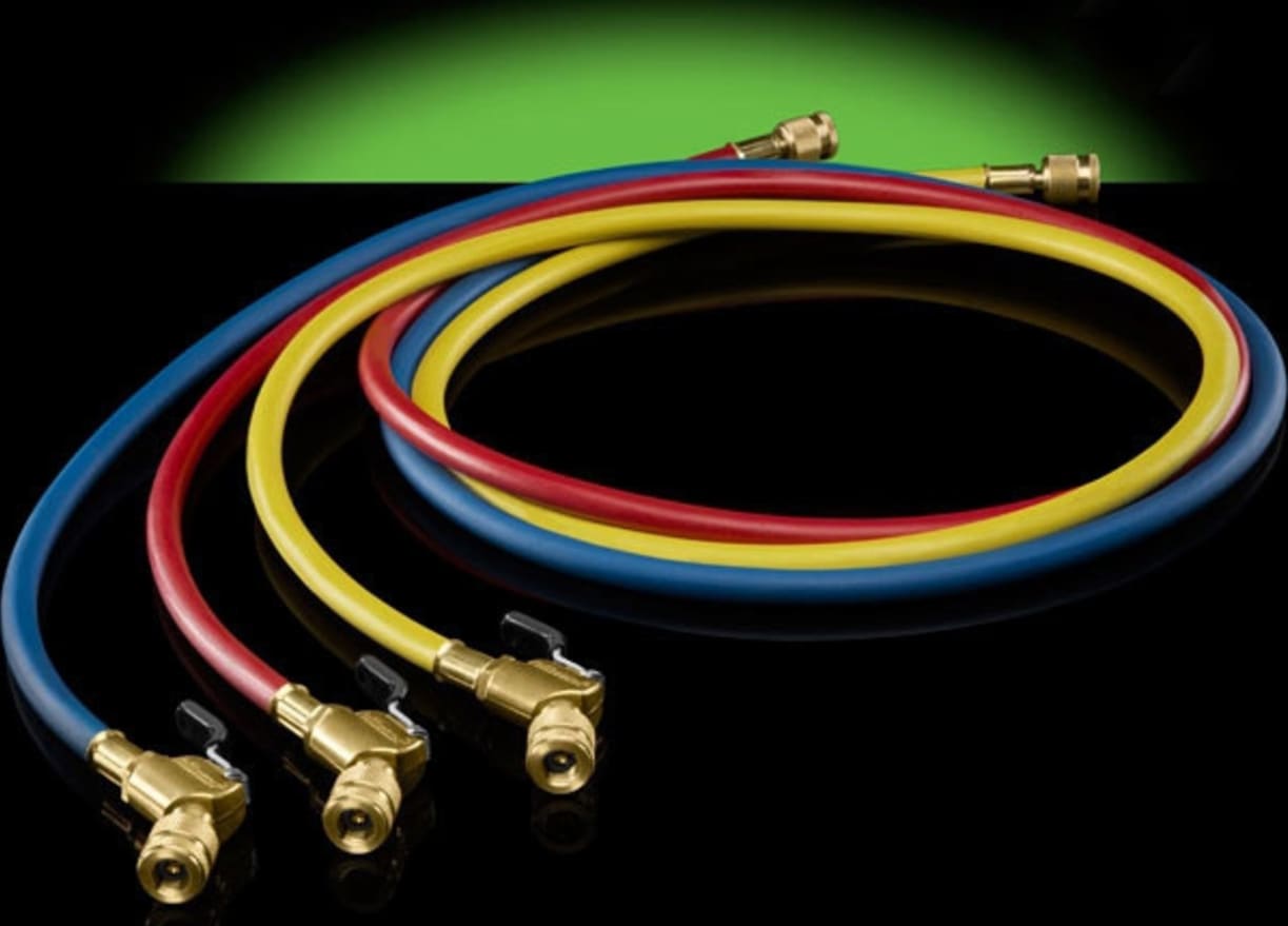 Hilmor H60BVES3 60" Refrigeration Hoses with Ball Valve Ends - Set of 3