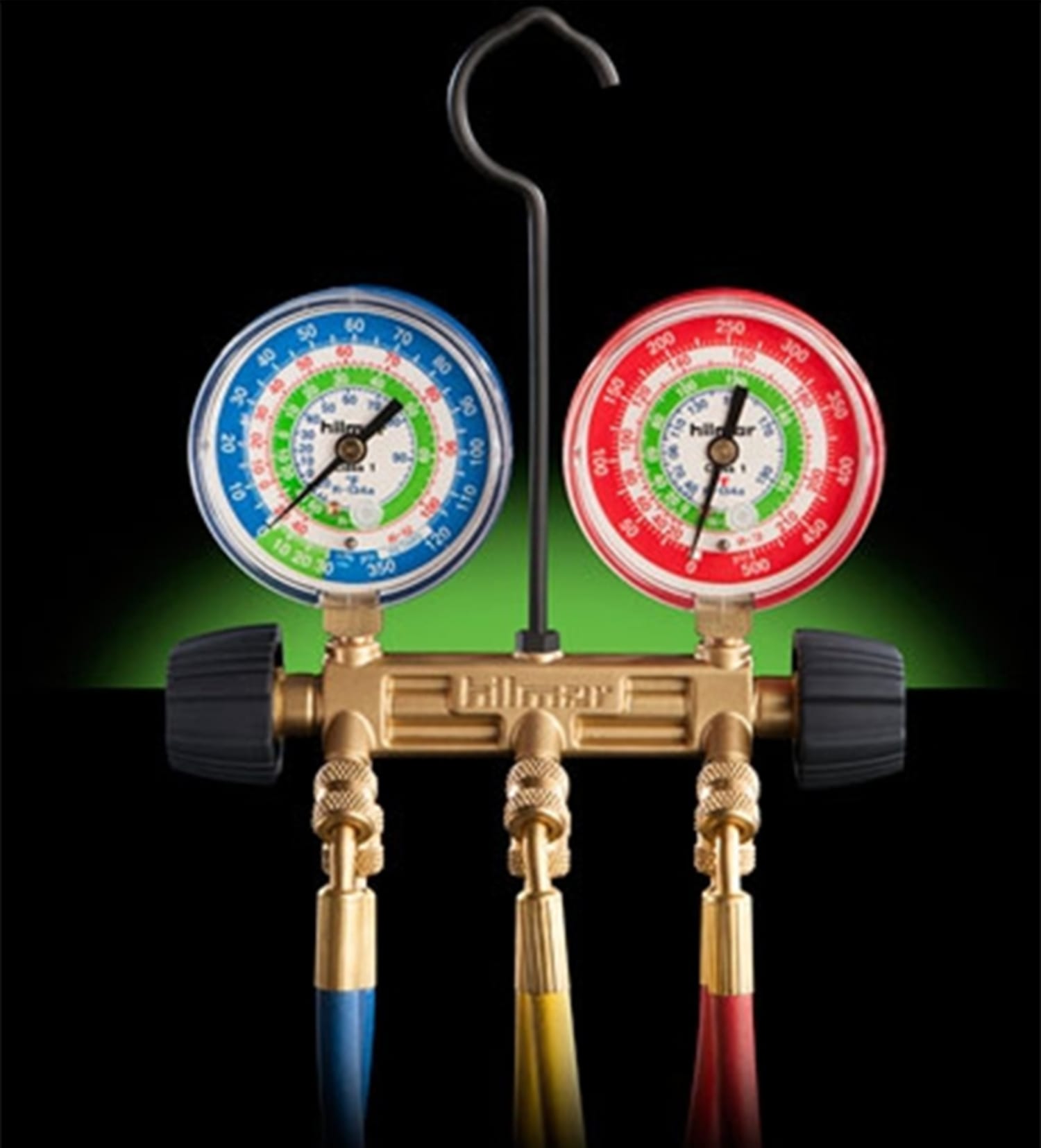 Hilmor 2-Valve Basic Manifold with 60” Refrigeration Hoses