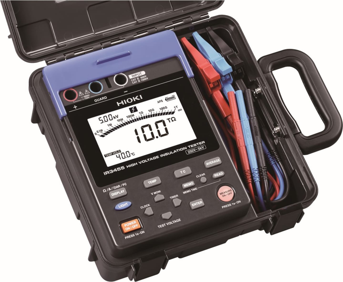 Hioki IR3455-01 KIT - High Voltage Insulation Tester with Power Adapter
