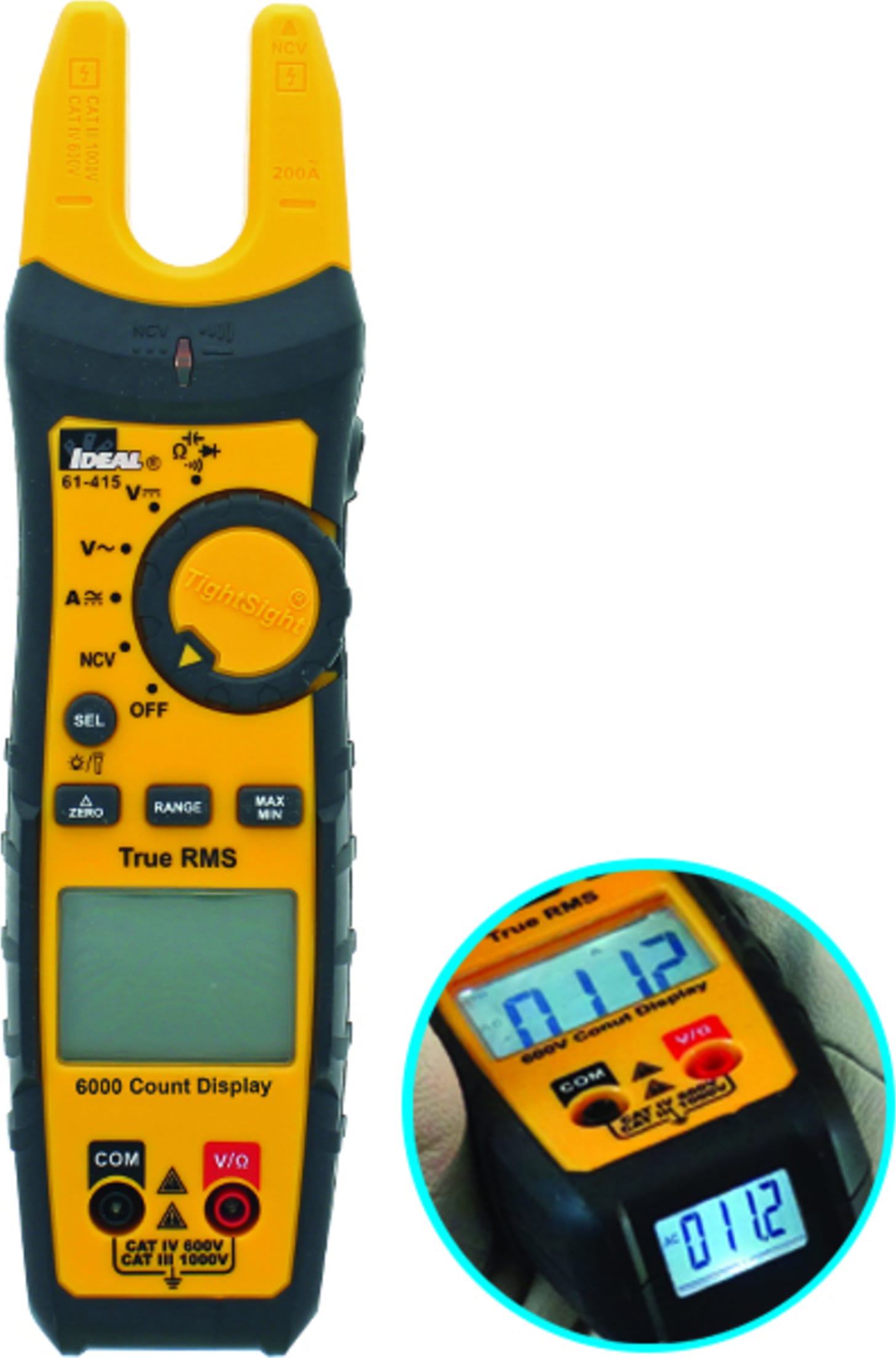Ideal 61-415 - 200A AC/DC Trms TightSight Fork Meter