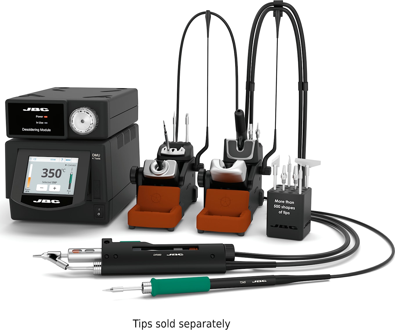JBC DMSE-2QB - 4 Channel Soldering Station with T245 and DR560 (Shop Air Not Required); 230 VOLT VERSION - Tip Sold Separately