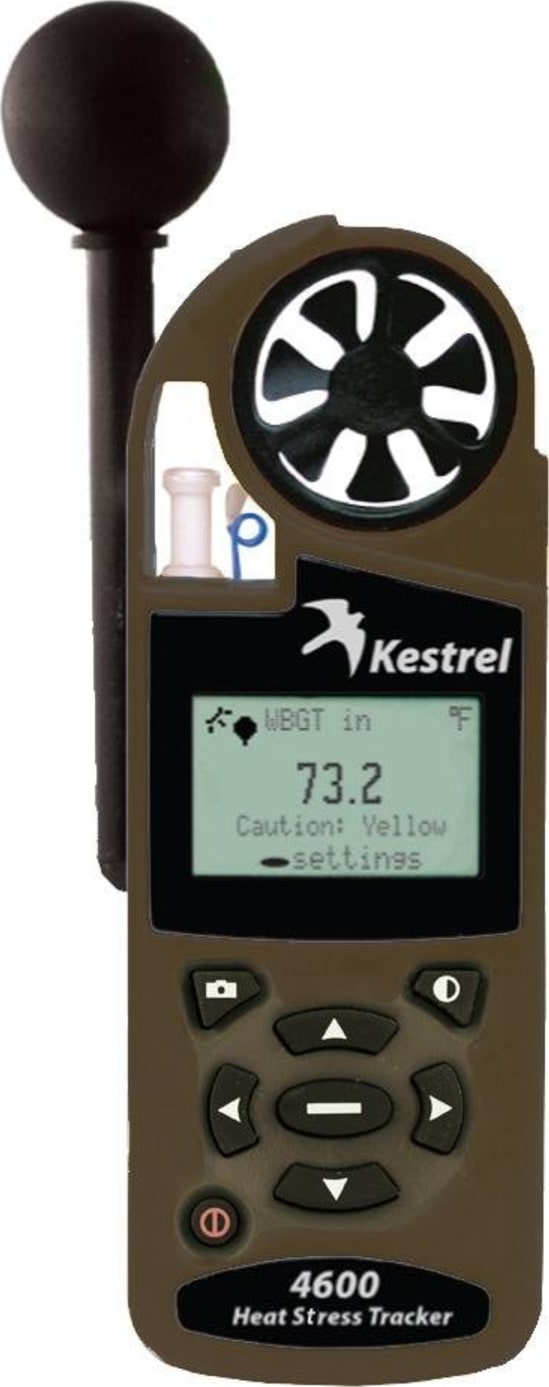 Kestrel 0846NVTAN Heat Stress Meter with Wind Direction, Settable Flags, Datalogging and Night Vision (Desert Tan)