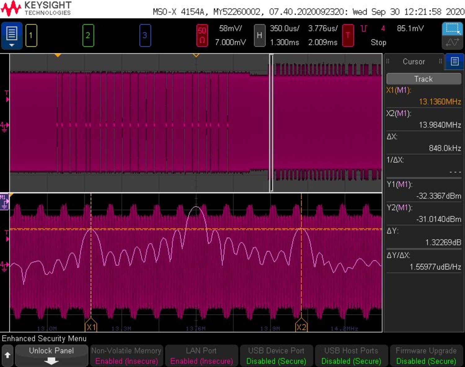Keysight DSOXT3SECA - Enhanced Security Option for InfiniiVision 3000T X-Series Oscilloscopes