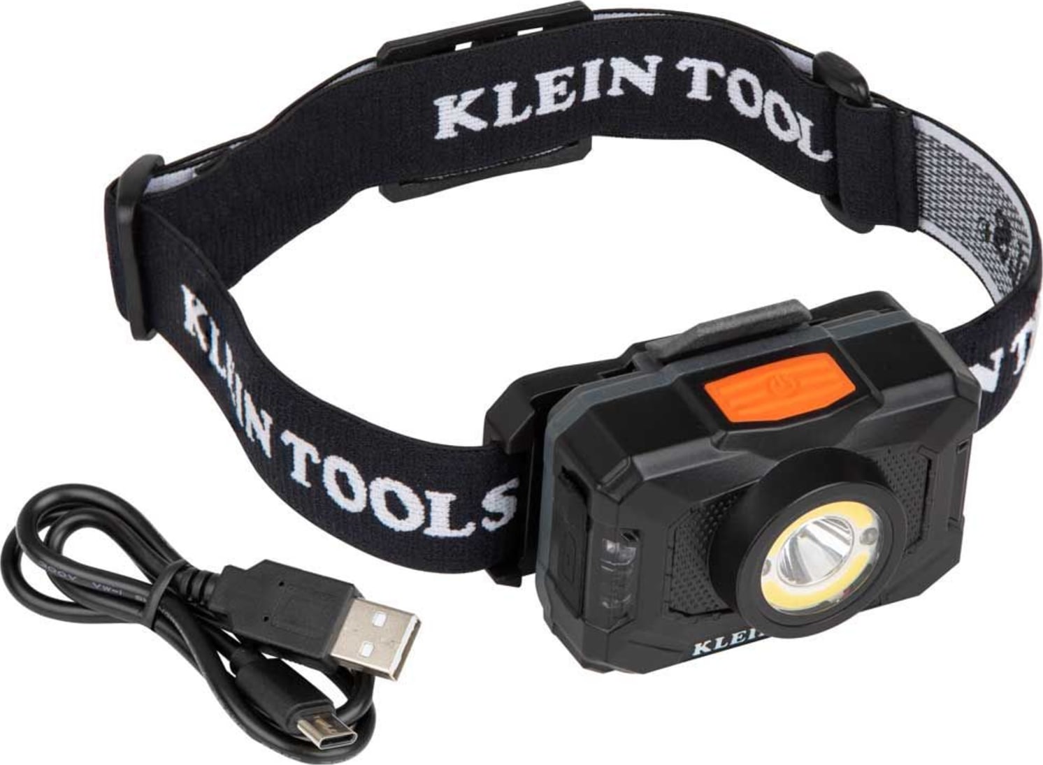 Klein Tools Rechargeable 2-Color LED Headlamp with Adjustable Strap and USB-C Charging Cord