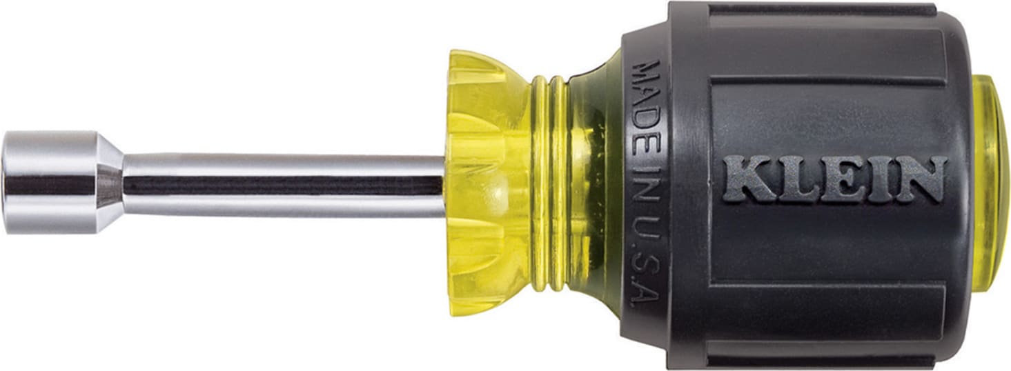 Klein Tools 610-1/4M 1/4" Magnetic Tip Nut Driver 1-1/2" Hollow Shank
