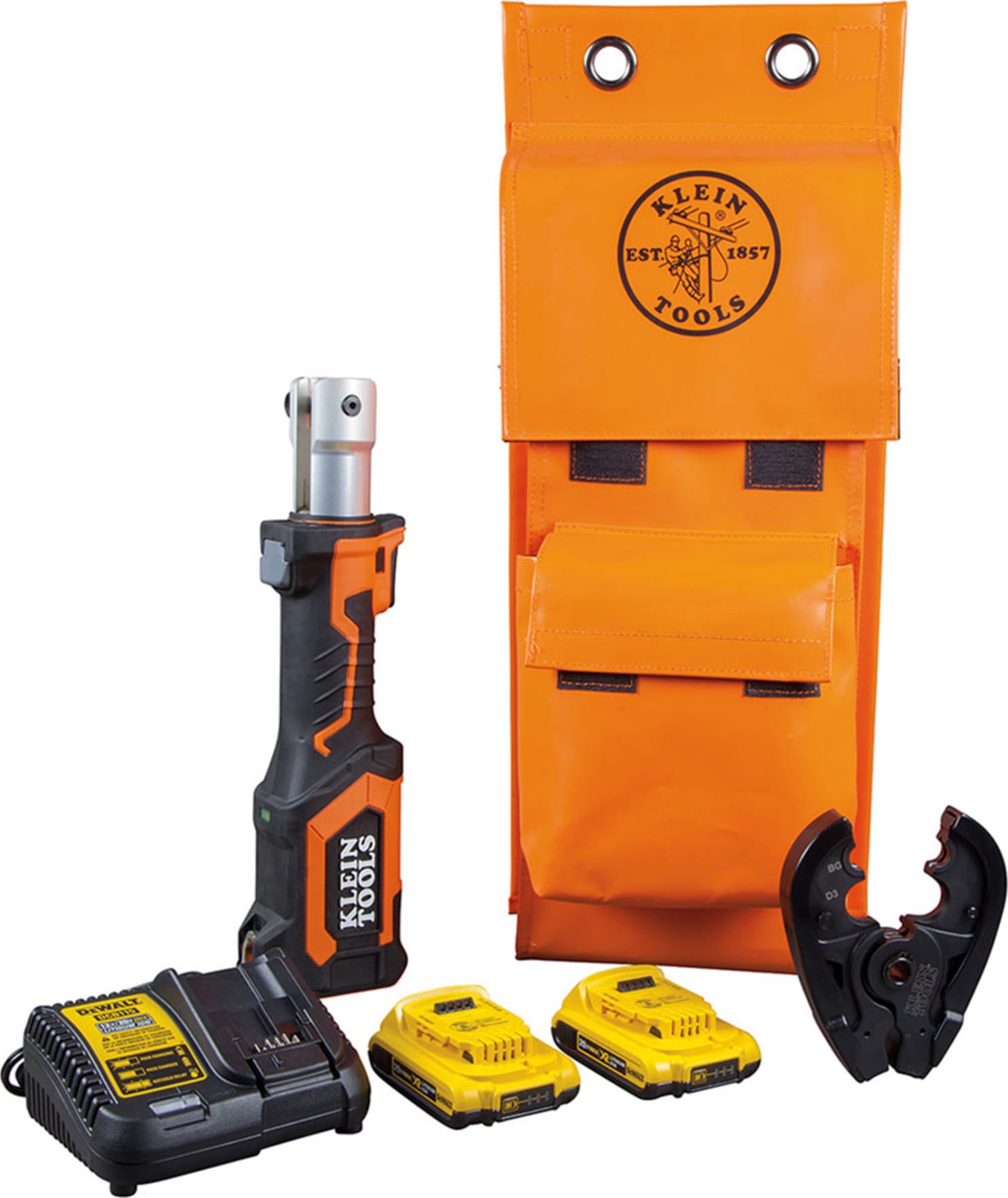 Klein Tools BAT207T1 Battery-Operated Cable Crimper, BG and Die Groove
