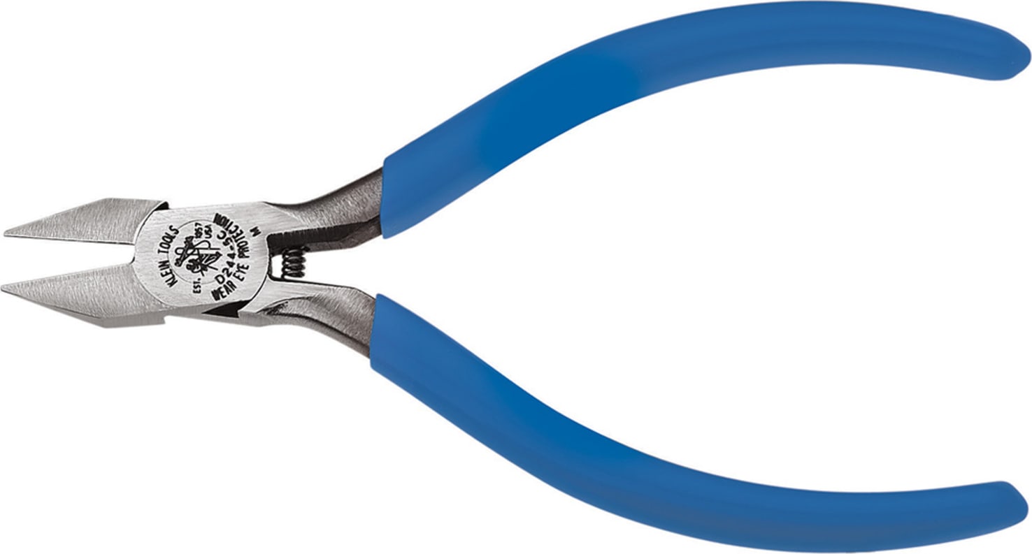 Klein Tools D244-5C 5" (127 mm) Electronics Diagonal-Cutting - Pointed Nose, Narrow Jaws