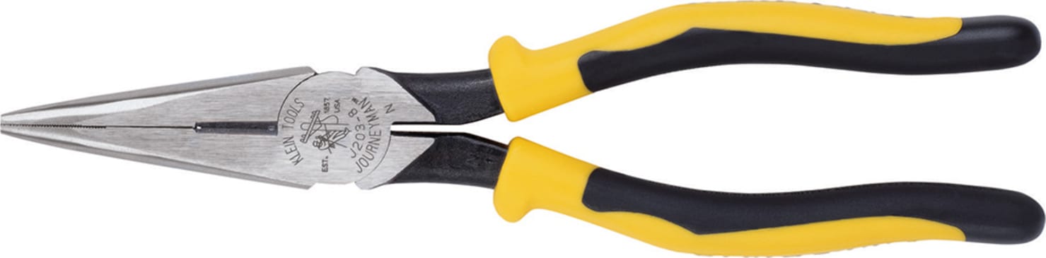 Klein Tools J203-8 Journeyman Heavy-Duty Long-Nose, Side-Cutting Pliers